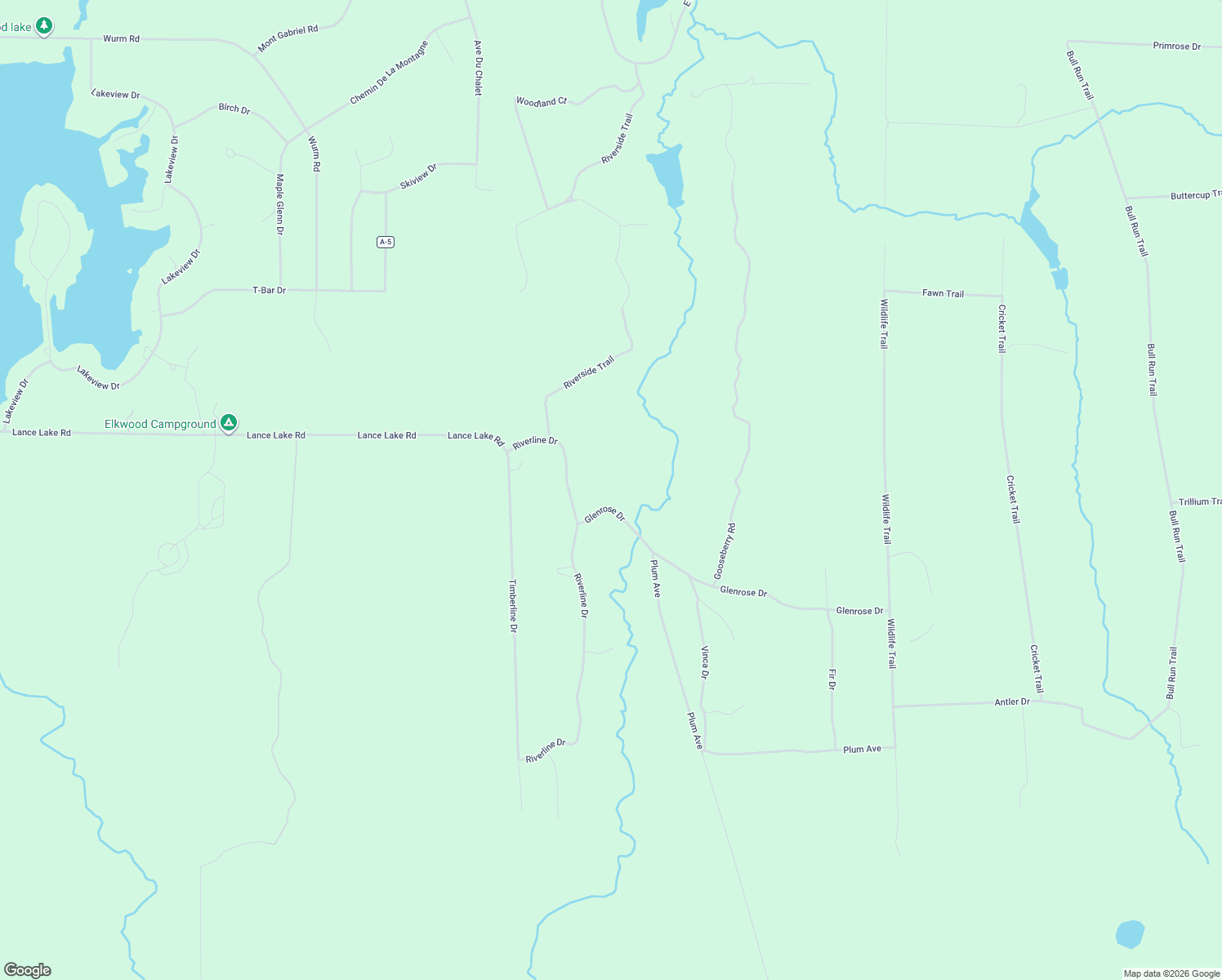 map of restaurants, bars, coffee shops, grocery stores, and more near 1692 Glenrose Drive in Wolverine