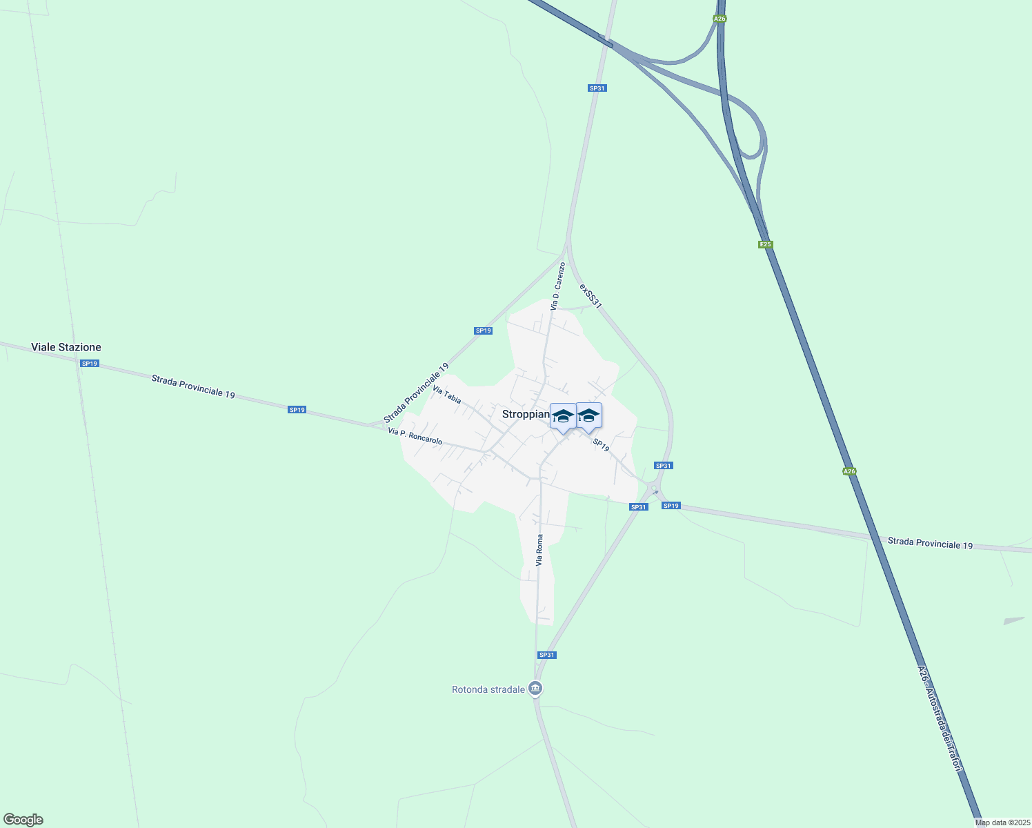 map of restaurants, bars, coffee shops, grocery stores, and more near in Stroppiana