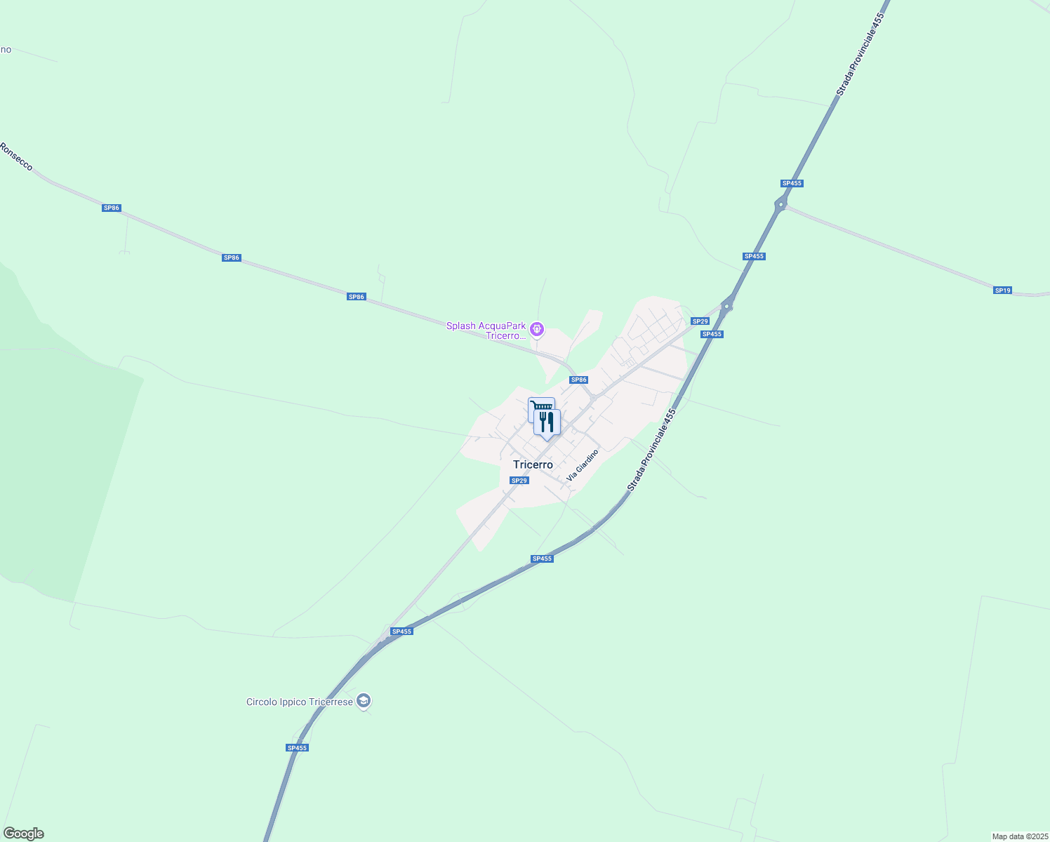 map of restaurants, bars, coffee shops, grocery stores, and more near 17 Via Cesare Battisti in Tricerro