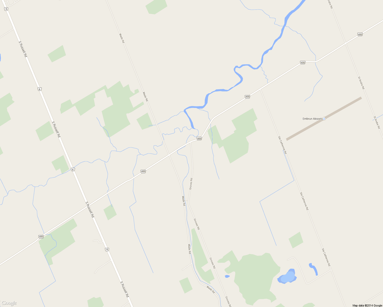 map of restaurants, bars, coffee shops, grocery stores, and more near 1588 Groves Road in Russell