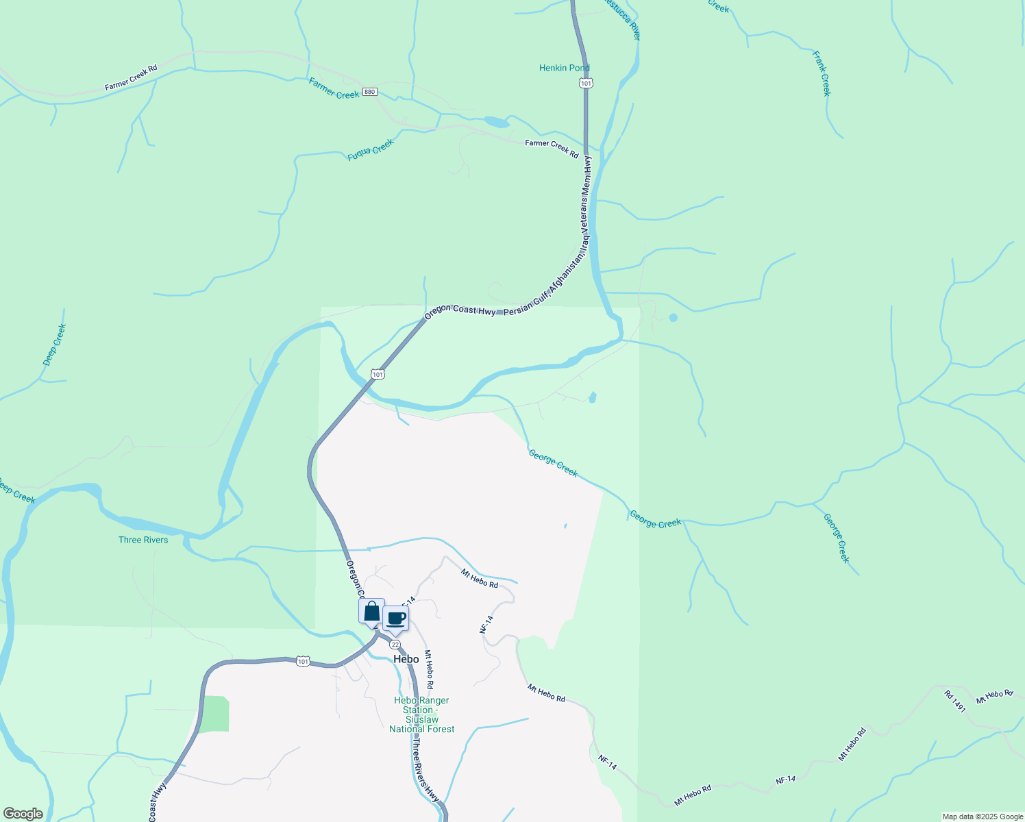 map of restaurants, bars, coffee shops, grocery stores, and more near 17055 Evergreen Drive in Cloverdale