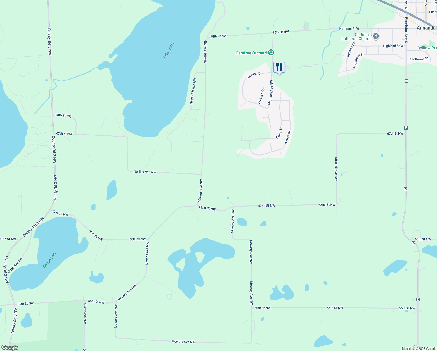 map of restaurants, bars, coffee shops, grocery stores, and more near 6508 Nevens Avenue Northwest in Annandale