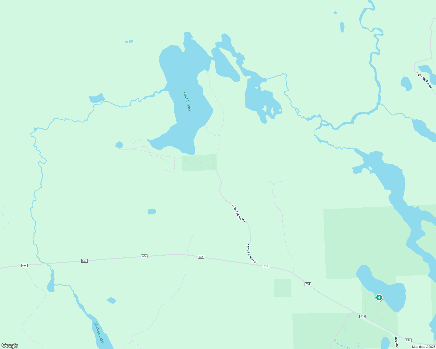 map of restaurants, bars, coffee shops, grocery stores, and more near Lake Emma Road in Presque Isle County