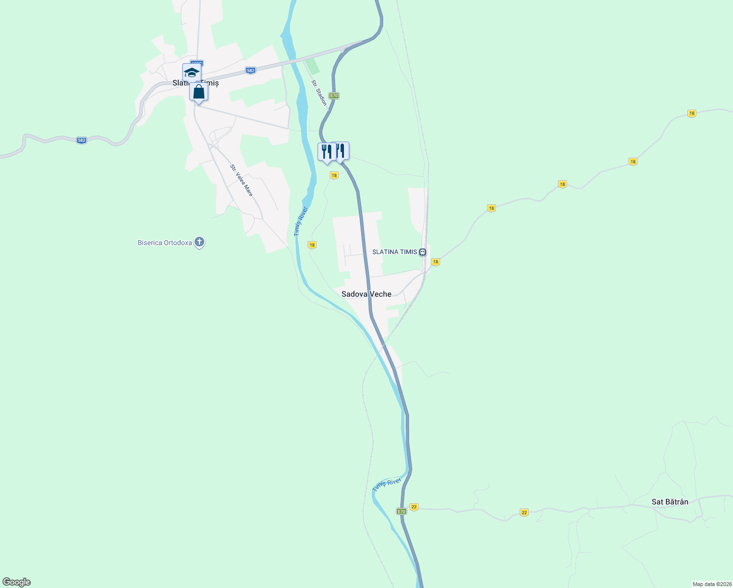 map of restaurants, bars, coffee shops, grocery stores, and more near in Sadova Veche