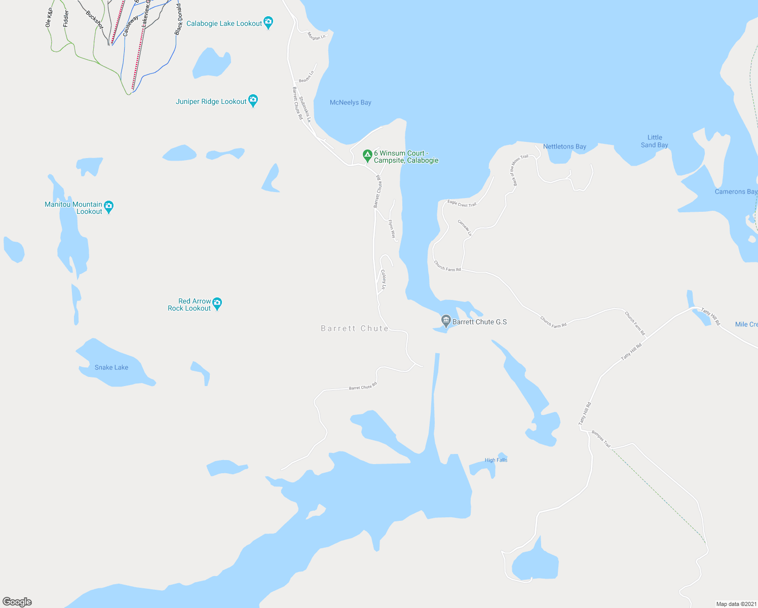 map of restaurants, bars, coffee shops, grocery stores, and more near 808 Barrett Chute Road in Calabogie