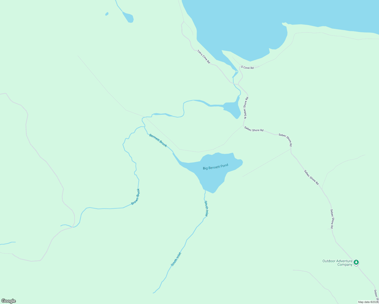 map of restaurants, bars, coffee shops, grocery stores, and more near 310 Sebec Shore Road in Guilford