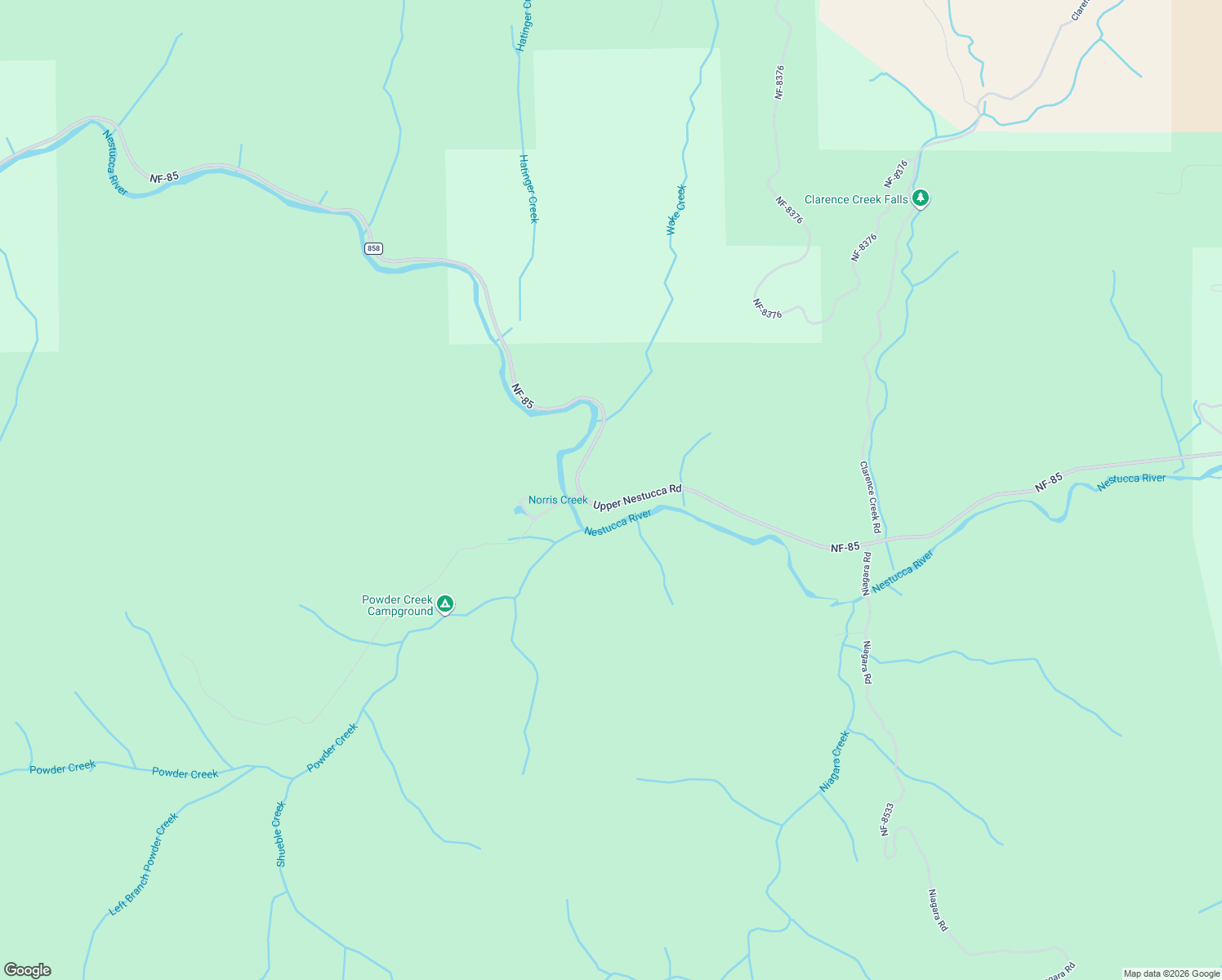 map of restaurants, bars, coffee shops, grocery stores, and more near 36760 Upper Nestucca River Road in Beaver