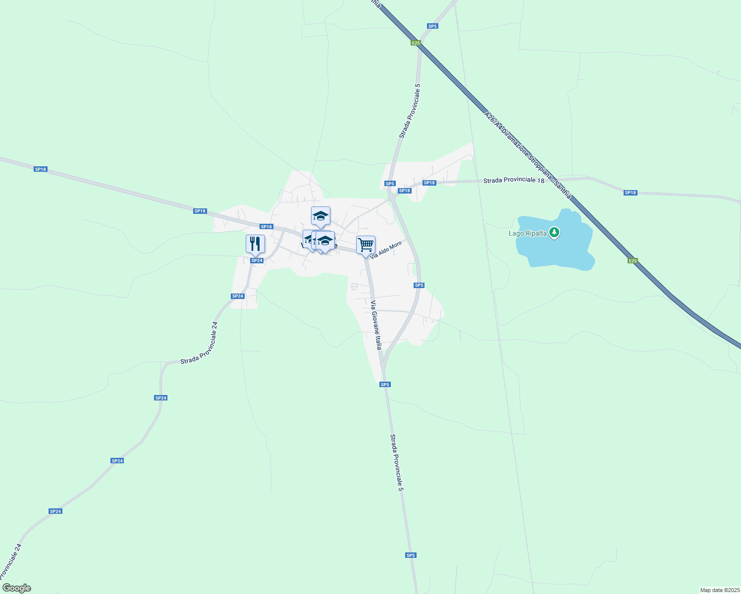 map of restaurants, bars, coffee shops, grocery stores, and more near 5 Vicolo Sabotino in Asigliano Vercellese