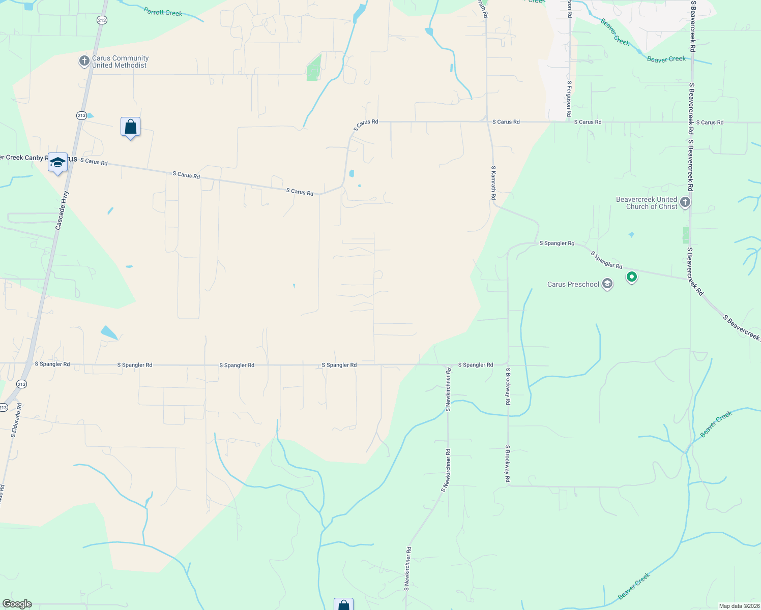 map of restaurants, bars, coffee shops, grocery stores, and more near 23760 South Beatie Road in Oregon City