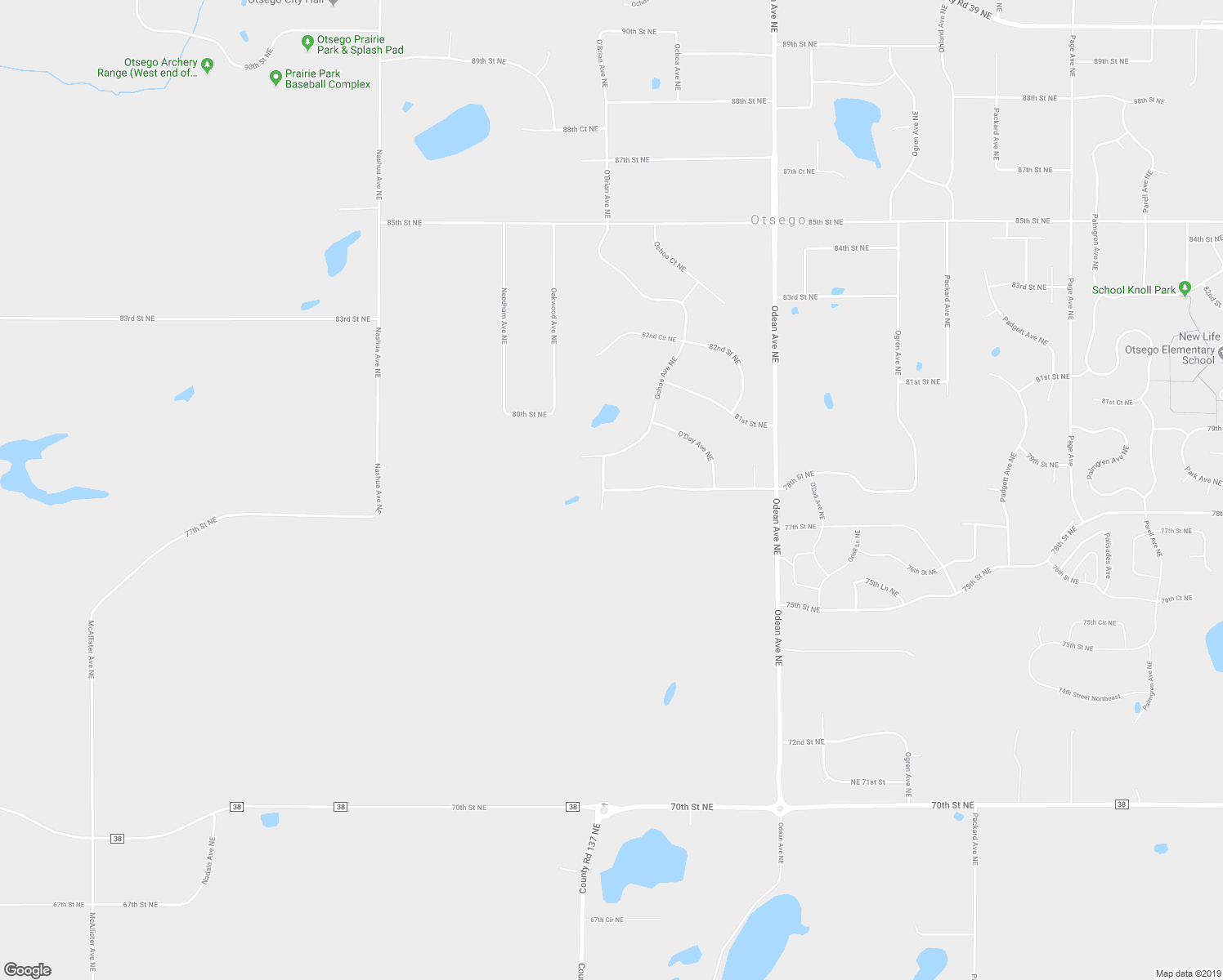 map of restaurants, bars, coffee shops, grocery stores, and more near 14083 78th Street in Otsego