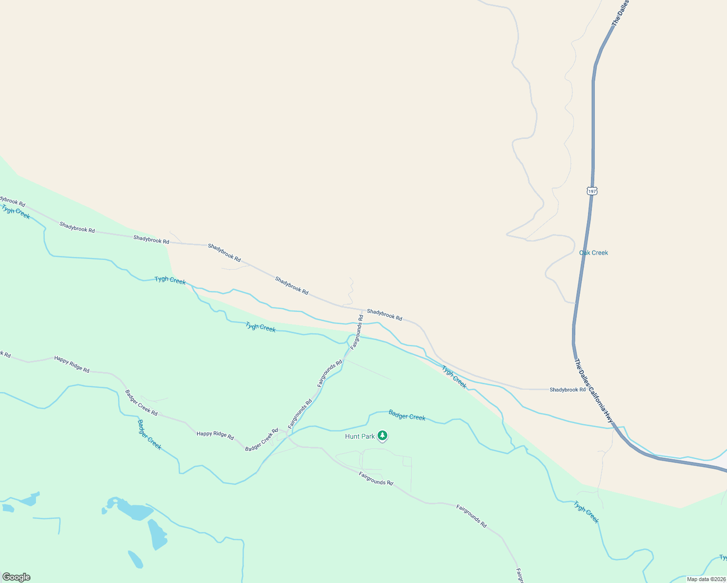 map of restaurants, bars, coffee shops, grocery stores, and more near 82903 Shadybrook Road in Tygh Valley