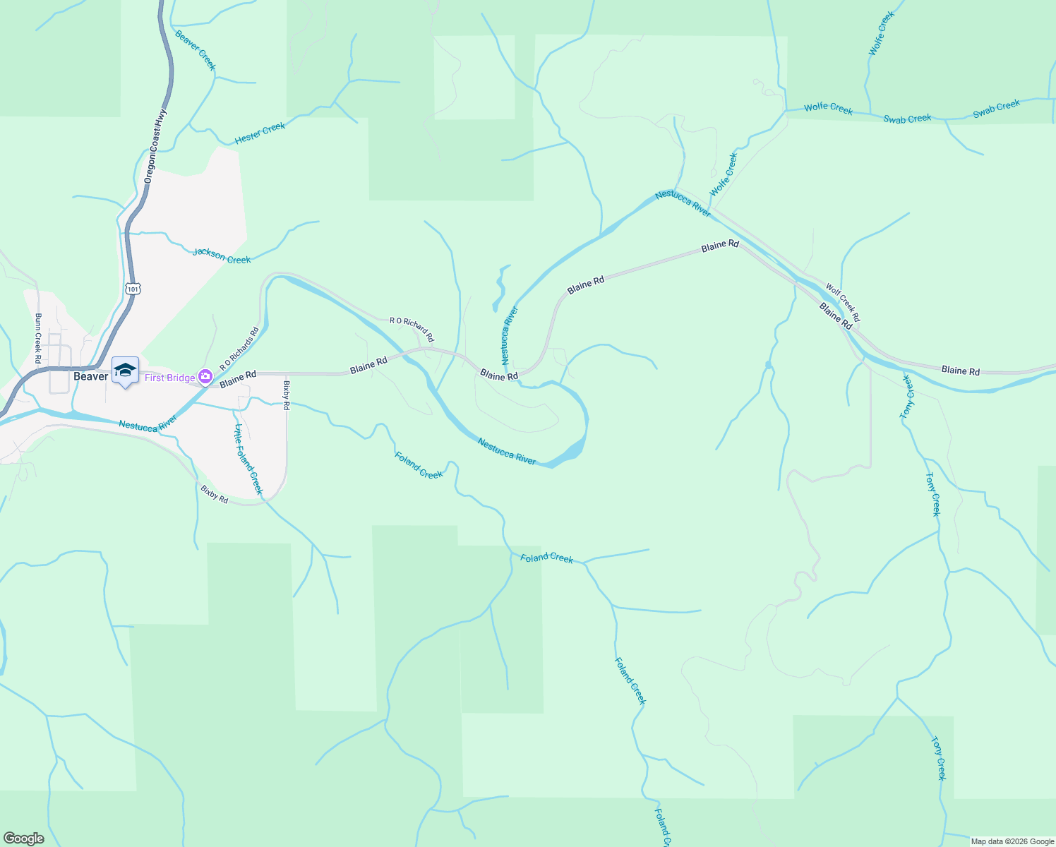 map of restaurants, bars, coffee shops, grocery stores, and more near 24725 River Bend Road in Beaver