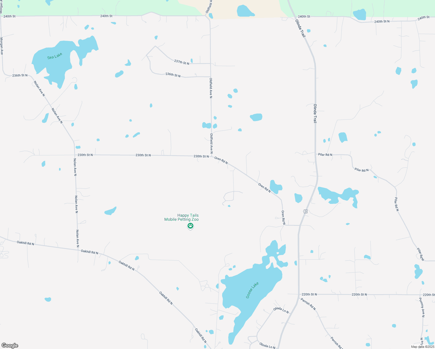 map of restaurants, bars, coffee shops, grocery stores, and more near 14363 Oren Road North in Scandia