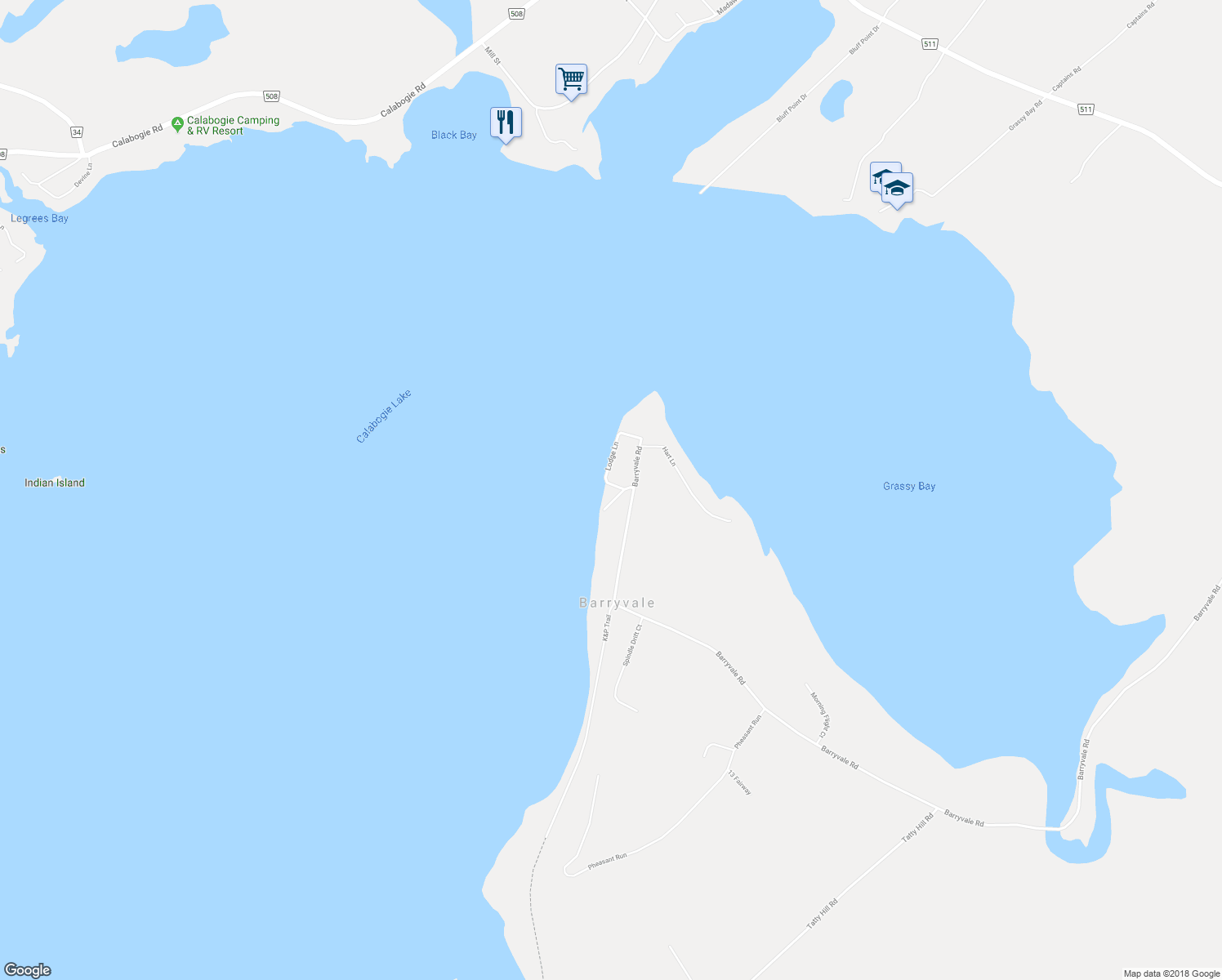 map of restaurants, bars, coffee shops, grocery stores, and more near 1018 Macnabb Road in Calabogie