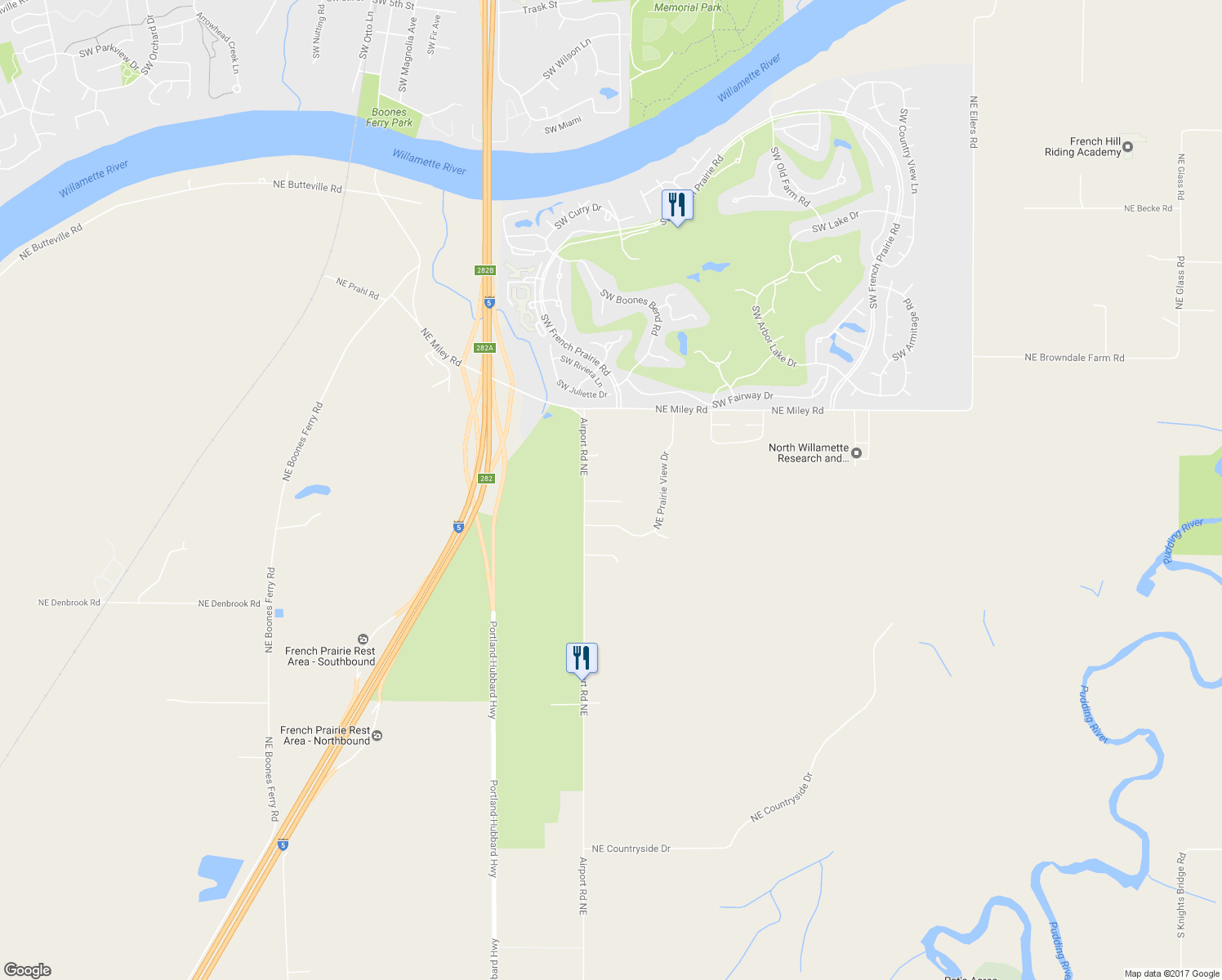 map of restaurants, bars, coffee shops, grocery stores, and more near 14555 Northeast Mulligan Court in Aurora
