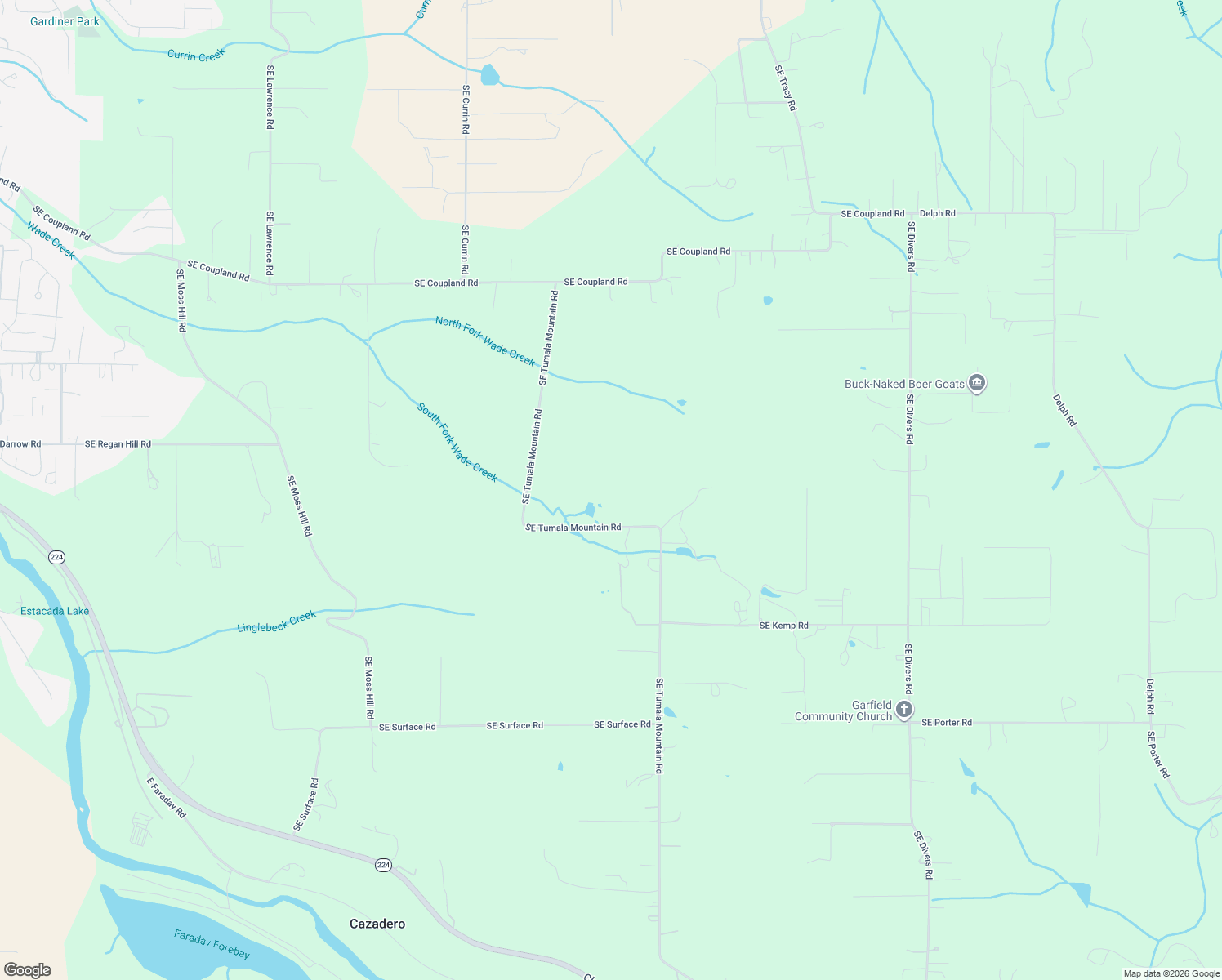map of restaurants, bars, coffee shops, grocery stores, and more near 35901 Southeast Tumala Mountain Road in Estacada