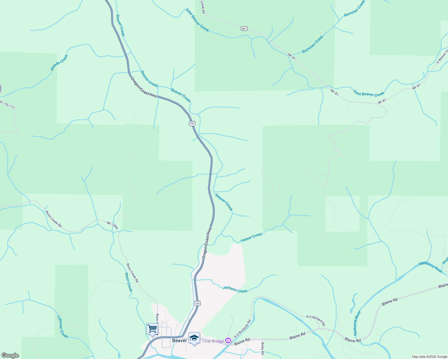 map of restaurants, bars, coffee shops, grocery stores, and more near 22205 U.S. 101 South in Cloverdale