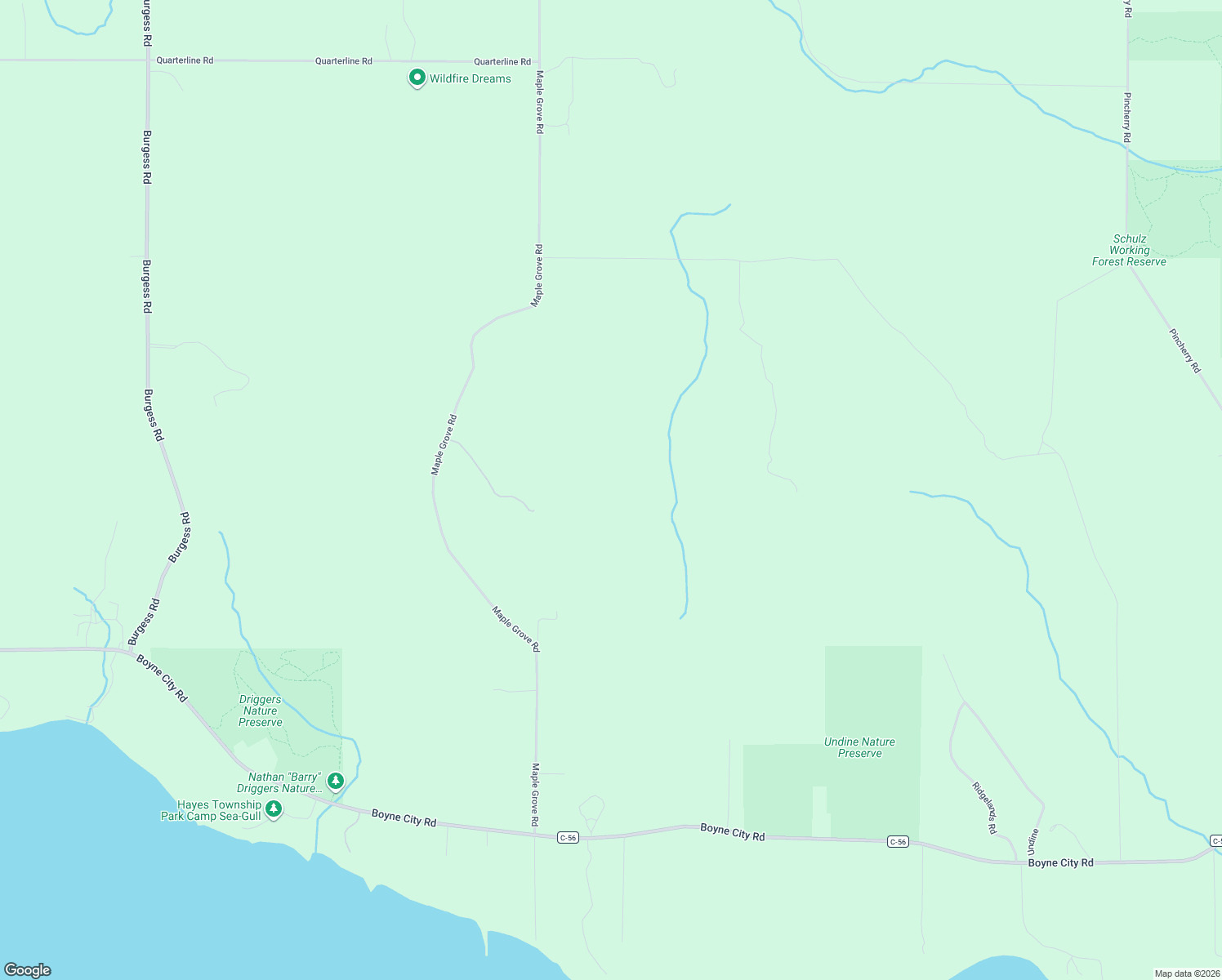 map of restaurants, bars, coffee shops, grocery stores, and more near 7000 Pine Hill Drive in Charlevoix