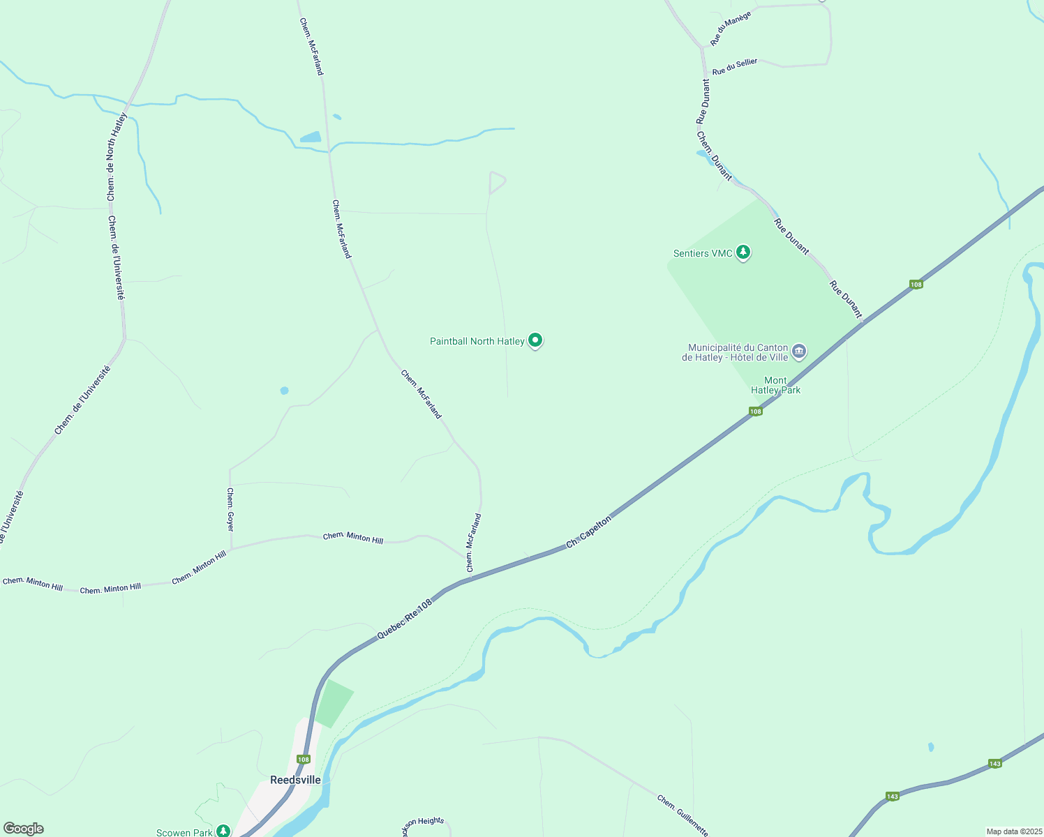 map of restaurants, bars, coffee shops, grocery stores, and more near 50 Chemin Gosselin in Hatley