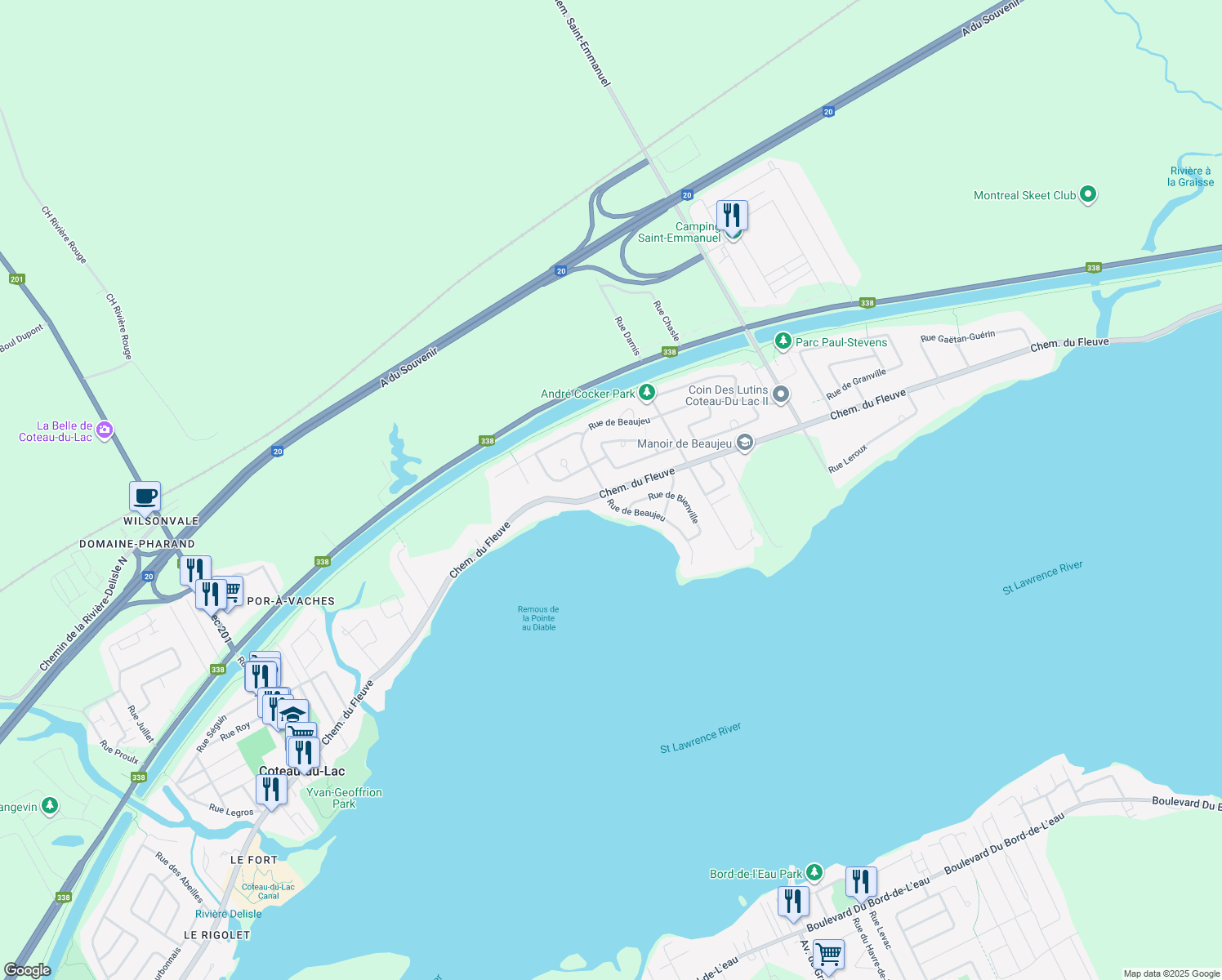 453 Chemin du Fleuve, CoteauduLac QC Walk Score