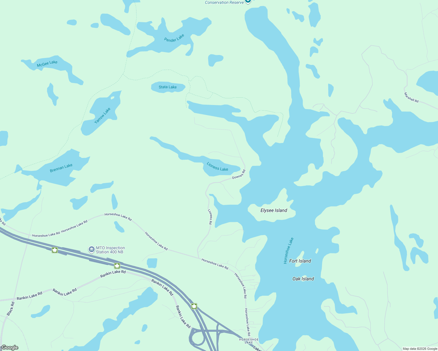 map of restaurants, bars, coffee shops, grocery stores, and more near 74 Lioness Road in Parry Sound