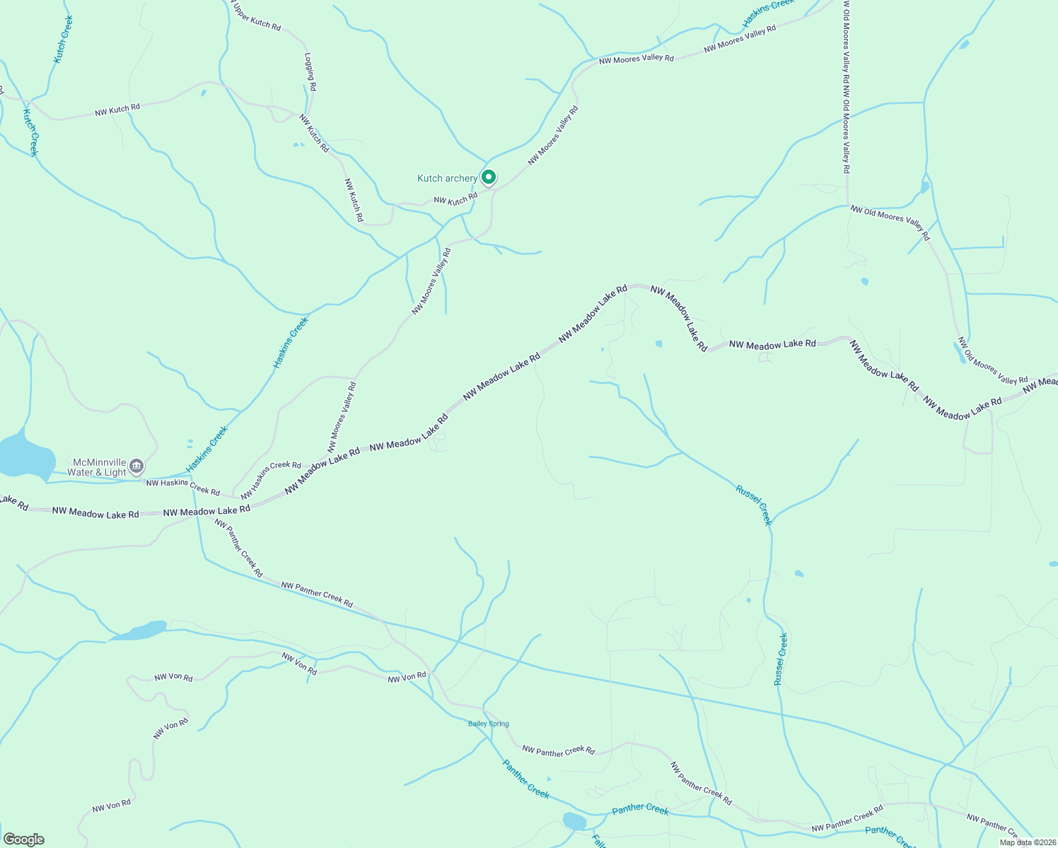 map of restaurants, bars, coffee shops, grocery stores, and more near 12050 Northwest Meadowlake Road in Carlton
