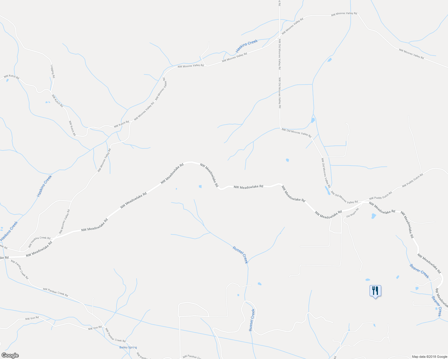 map of restaurants, bars, coffee shops, grocery stores, and more near 19600 Northwest Meadowlake Road in Yamhill