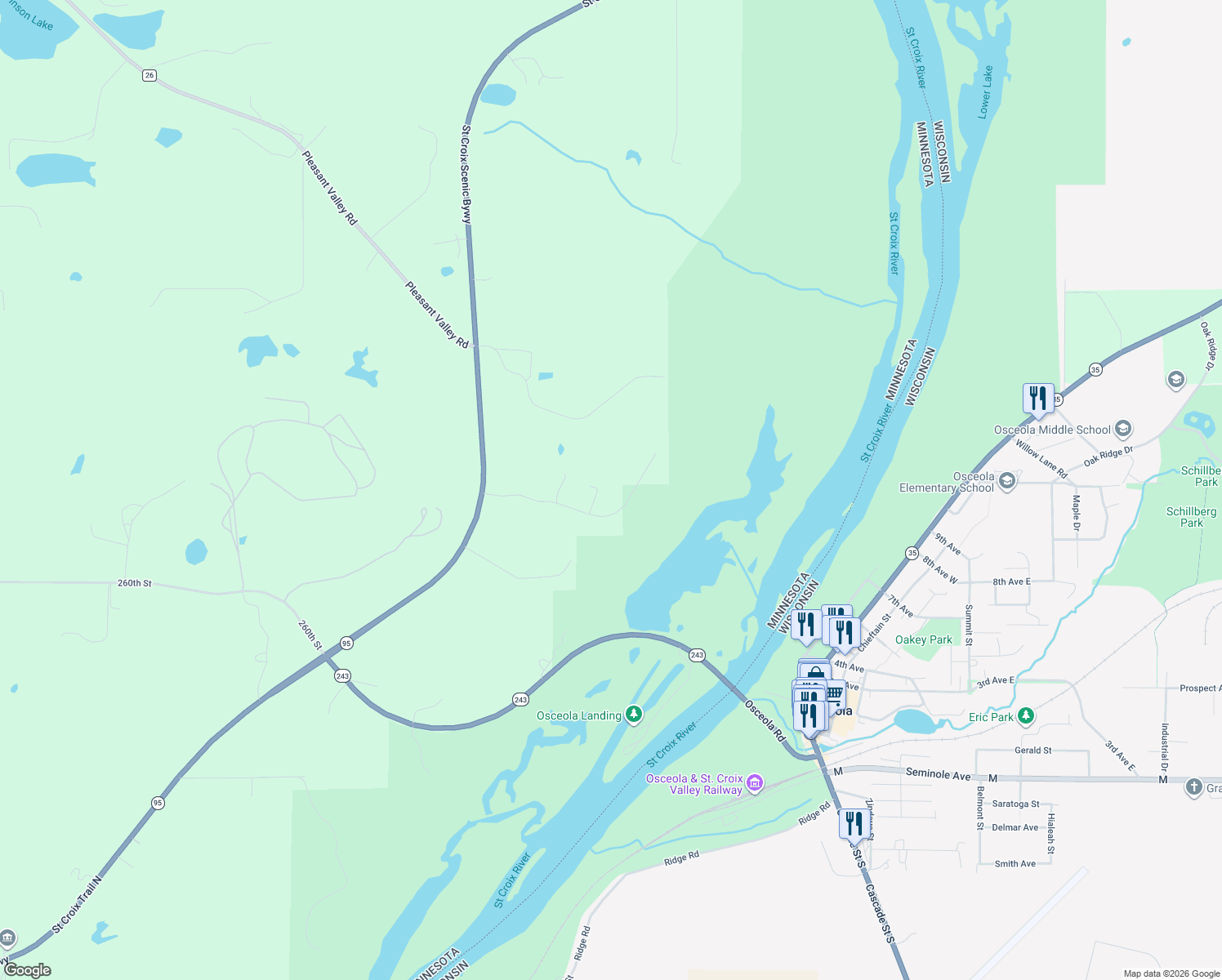 map of restaurants, bars, coffee shops, grocery stores, and more near 19016 263rd Street in Shafer