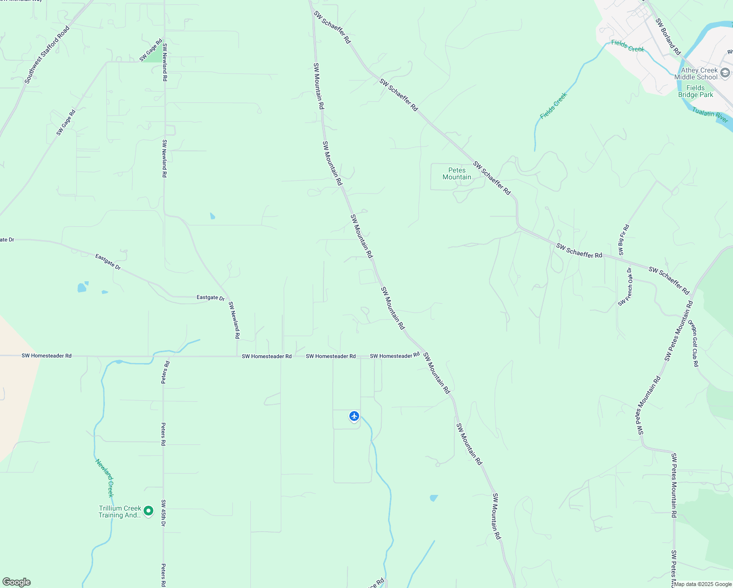 map of restaurants, bars, coffee shops, grocery stores, and more near 25275 Southwest Mountain Road in West Linn