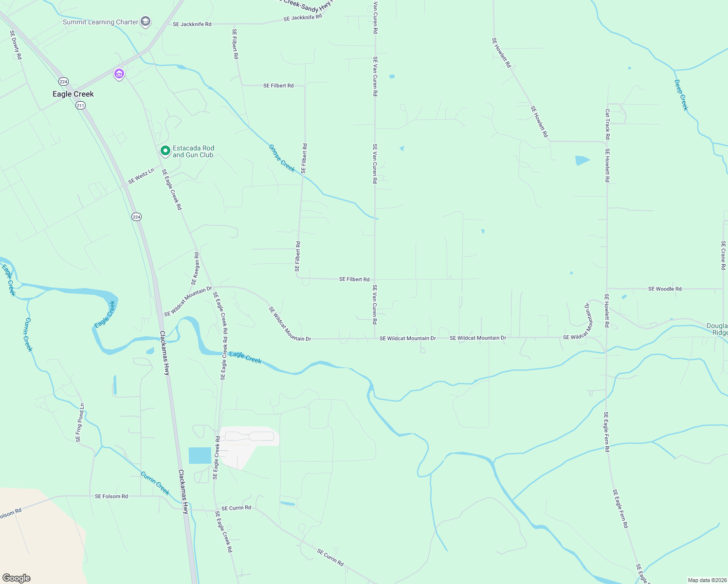 map of restaurants, bars, coffee shops, grocery stores, and more near 24677 Southeast Van Curen Road in Eagle Creek