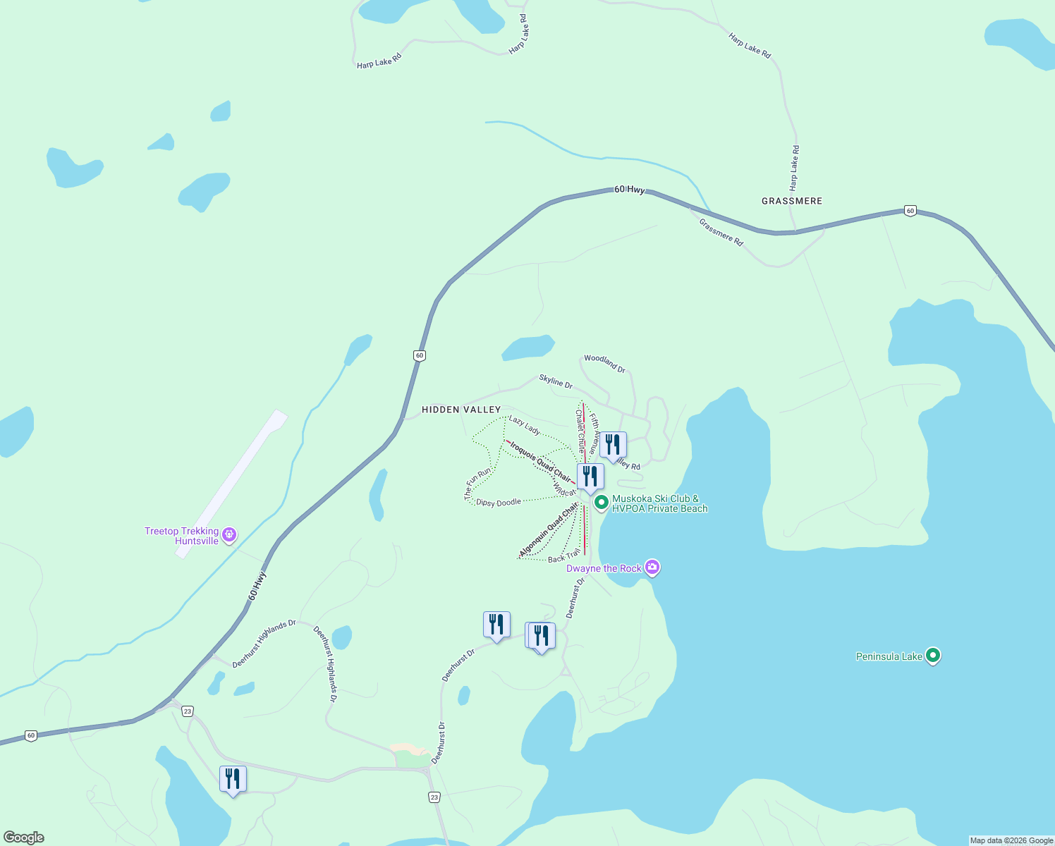 map of restaurants, bars, coffee shops, grocery stores, and more near 1591 Hidden Valley Road in Huntsville