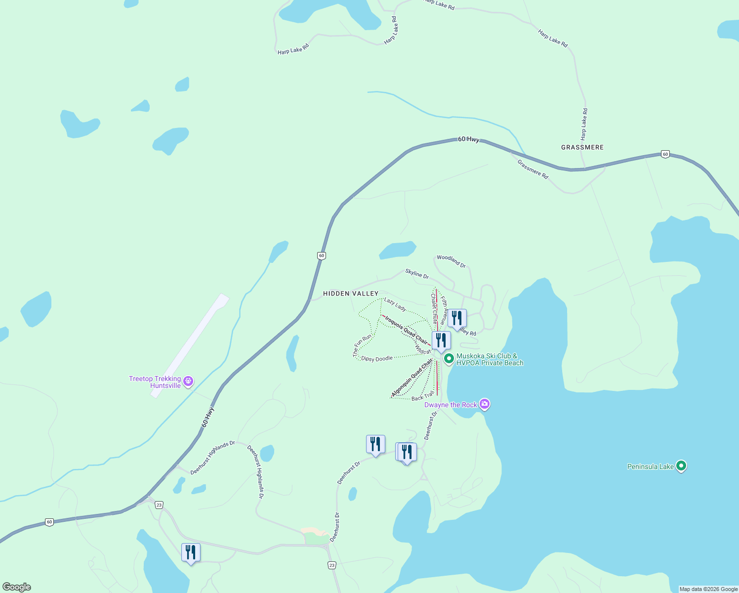 map of restaurants, bars, coffee shops, grocery stores, and more near 1525 Hidden Valley Road in Huntsville