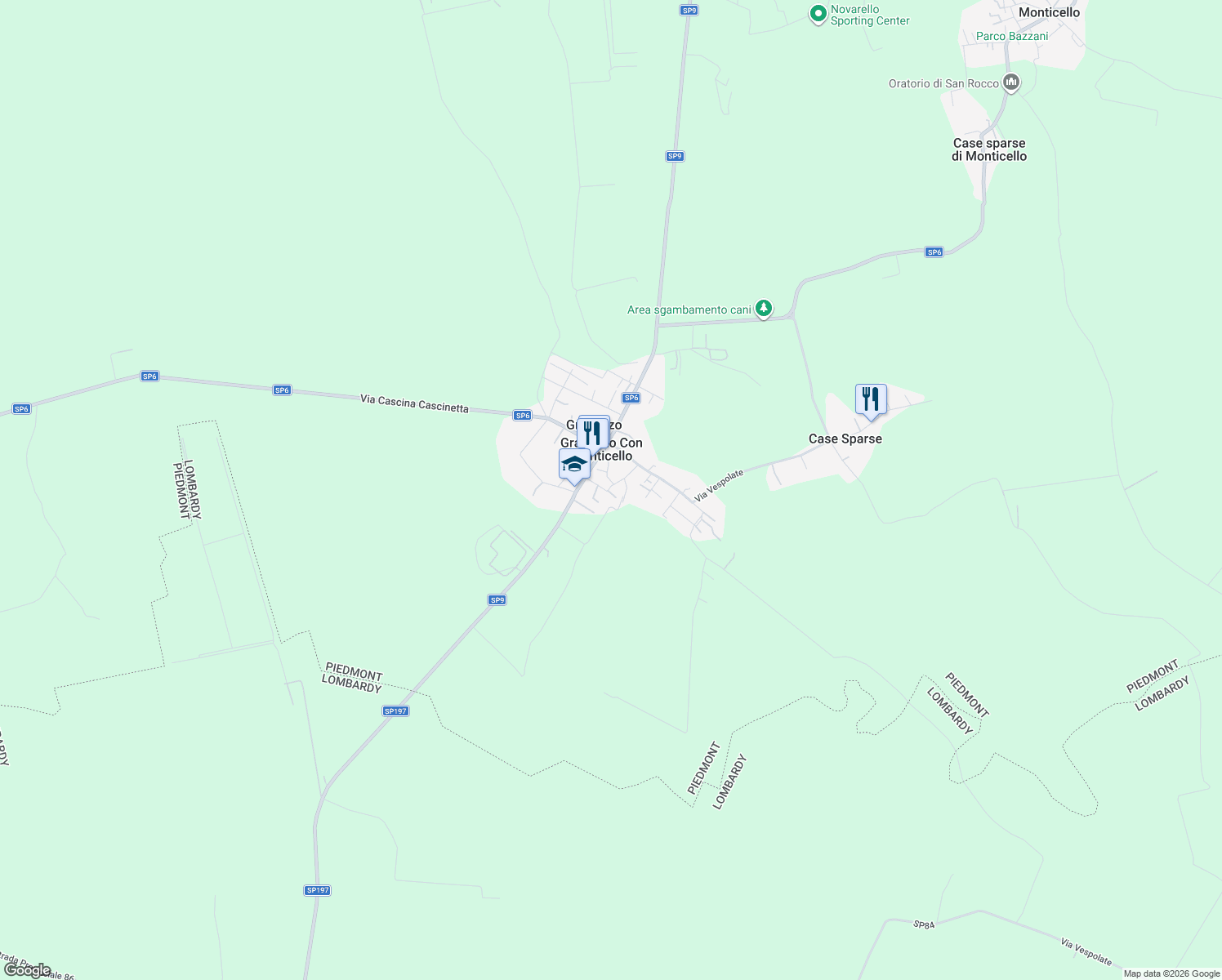 map of restaurants, bars, coffee shops, grocery stores, and more near 3 Via Don Giovanni Minzoni in Granozzo