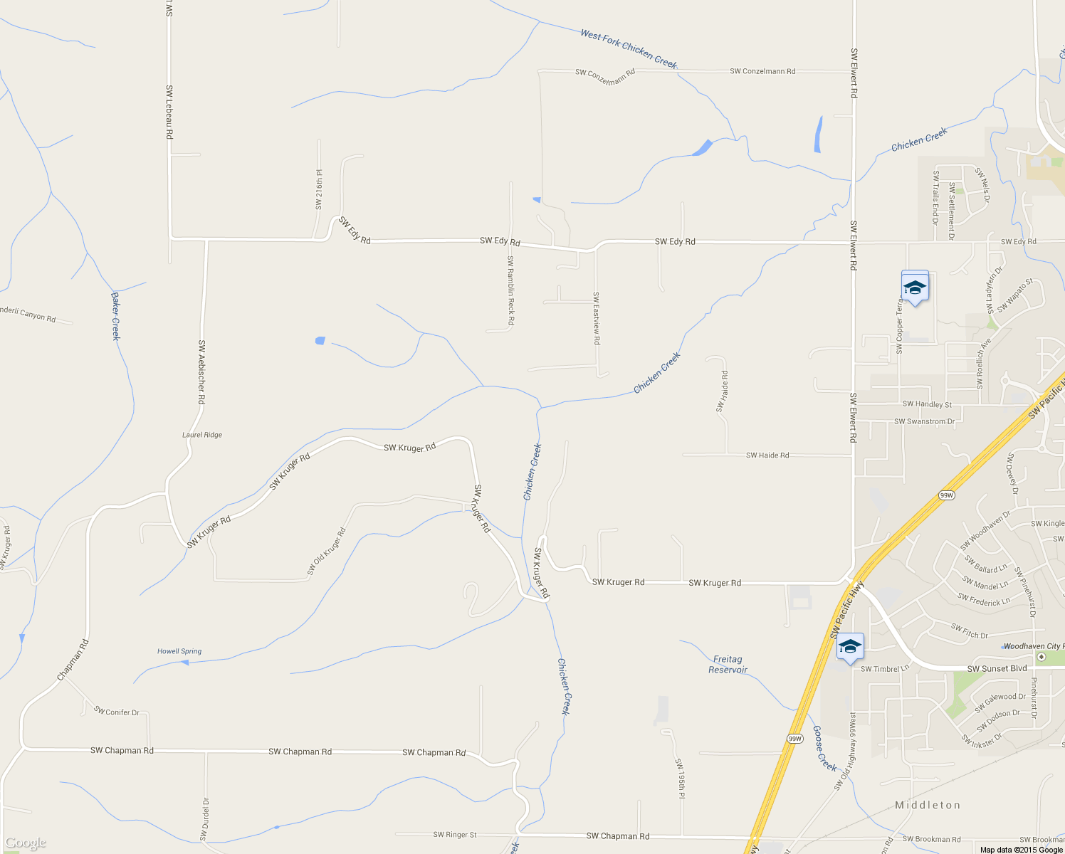 map of restaurants, bars, coffee shops, grocery stores, and more near 22150 Southwest Schaltenbrand Lane in Sherwood