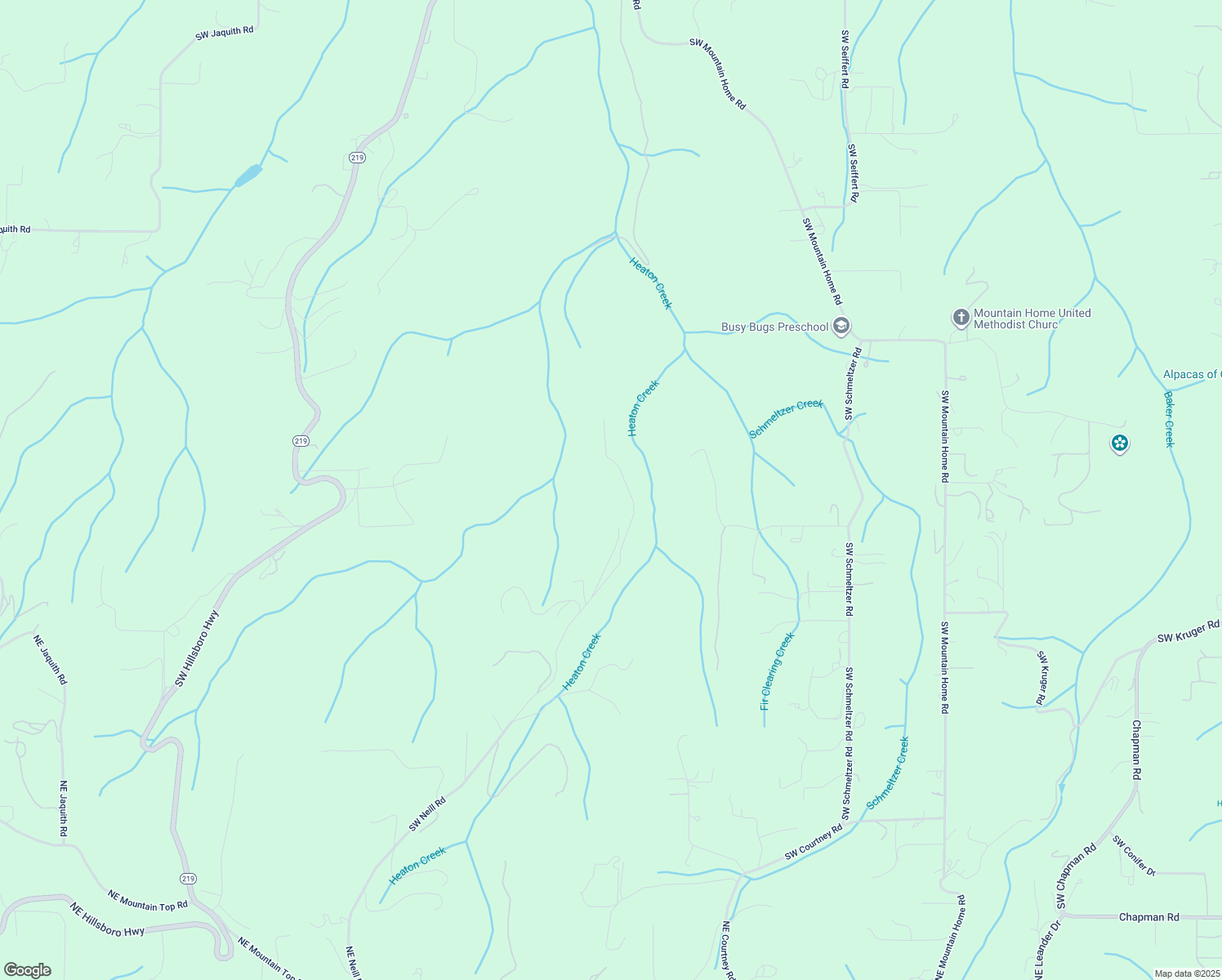 map of restaurants, bars, coffee shops, grocery stores, and more near 25731 Southwest Neill Road in Newberg