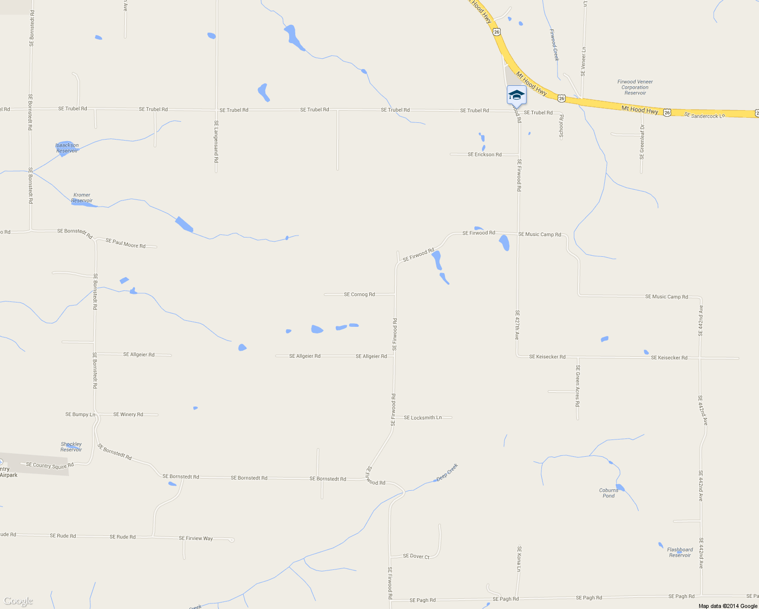 map of restaurants, bars, coffee shops, grocery stores, and more near 22035 Southeast Firwood Road in Sandy