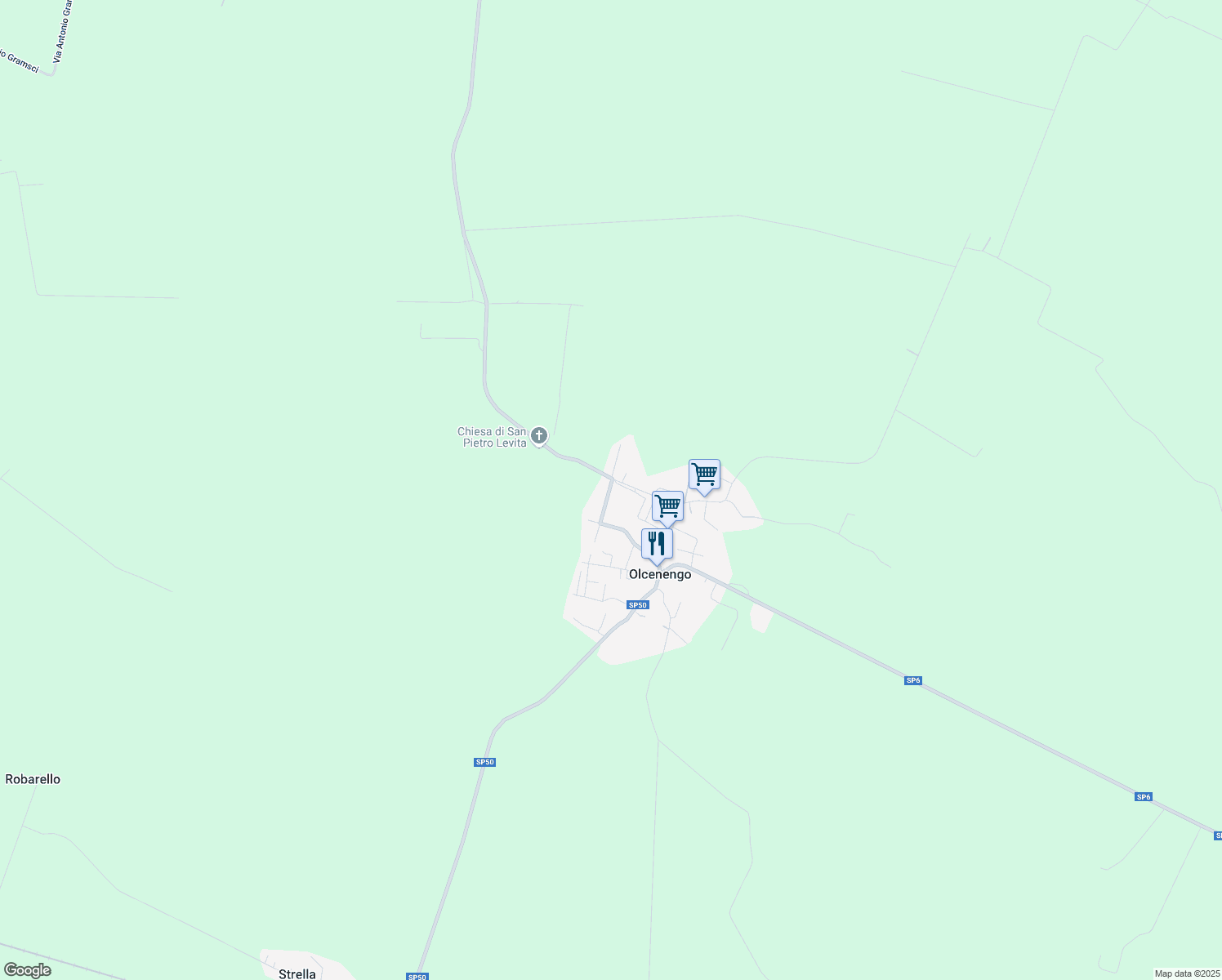 map of restaurants, bars, coffee shops, grocery stores, and more near 9 Via Pietro Zancardi in Olcenengo