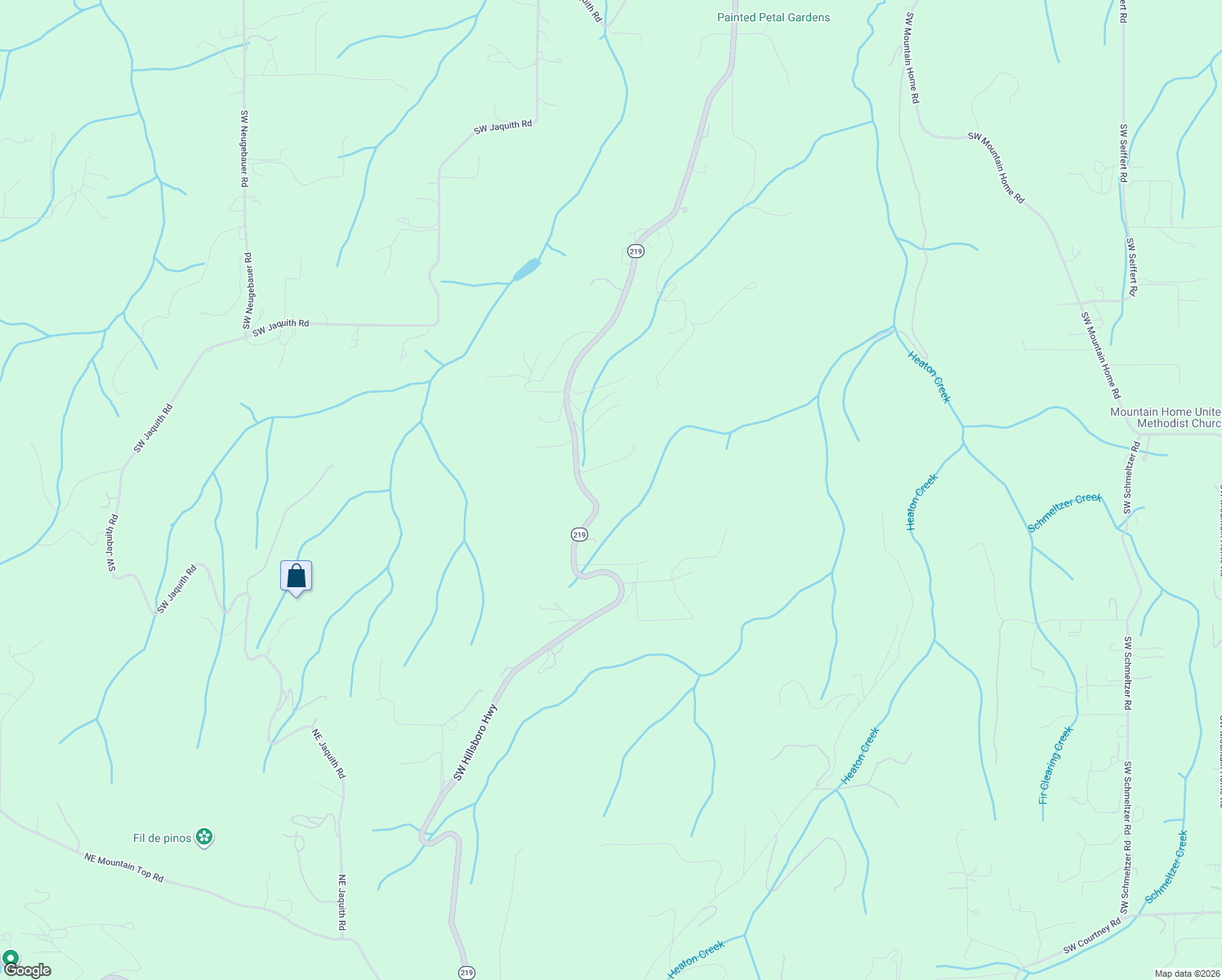 map of restaurants, bars, coffee shops, grocery stores, and more near 21360 Southwest Hillsboro Highway in Newberg