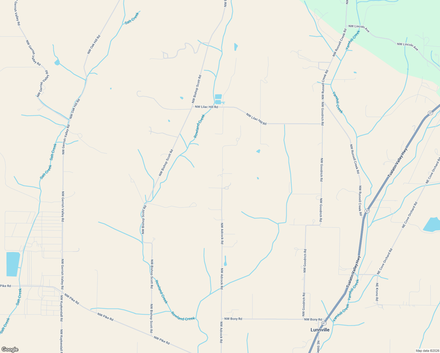 map of restaurants, bars, coffee shops, grocery stores, and more near 20693 Northwest Adcock Road in Yamhill
