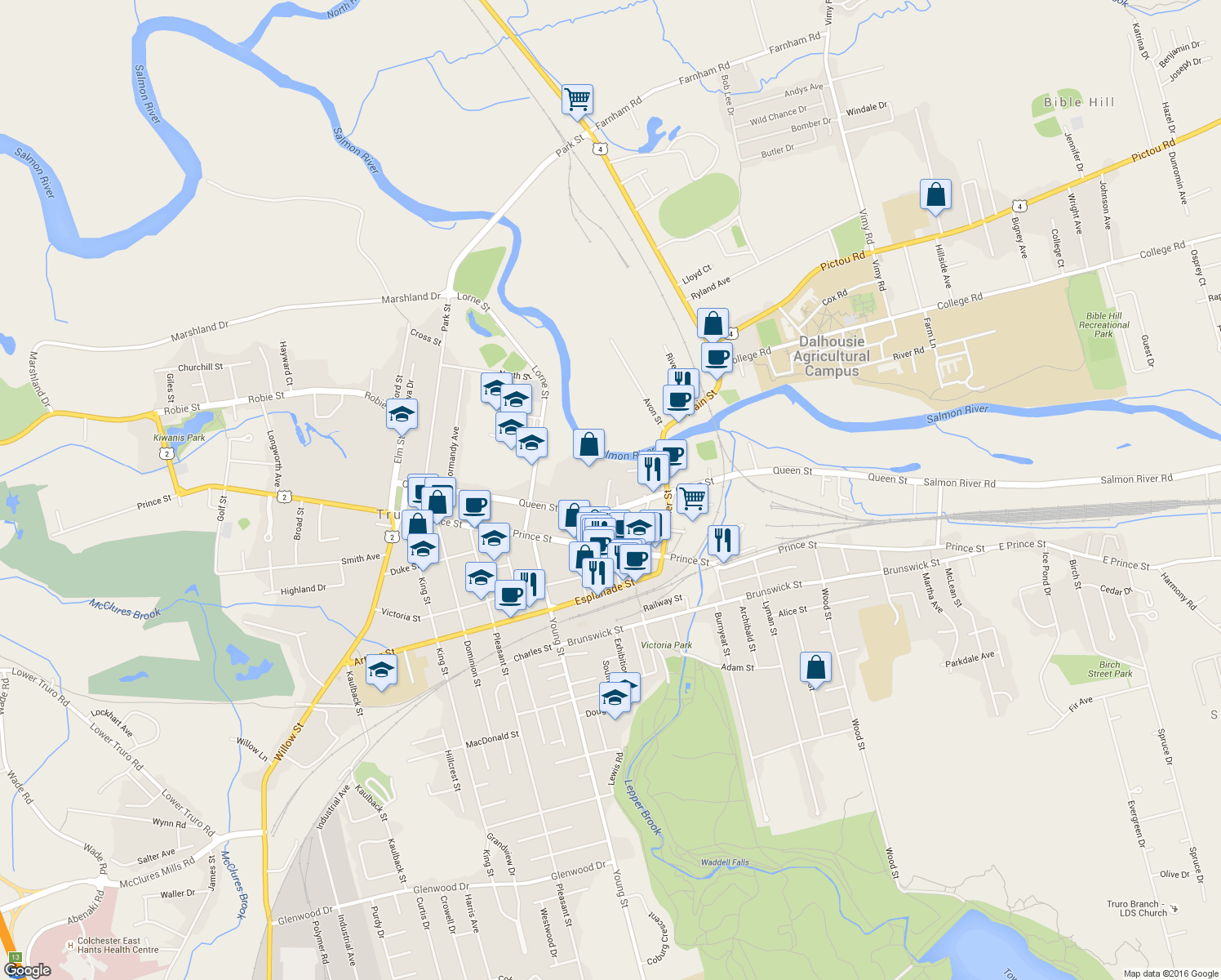 map of restaurants, bars, coffee shops, grocery stores, and more near 15 Logan Street in Truro