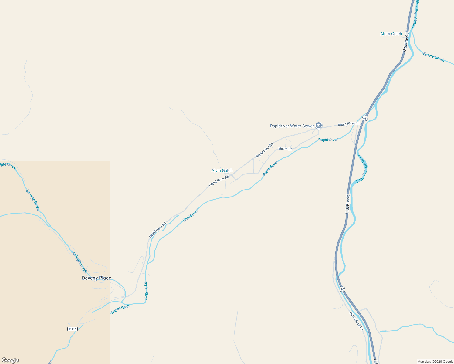 map of restaurants, bars, coffee shops, grocery stores, and more near 122 Georgianna Drive in Riggins