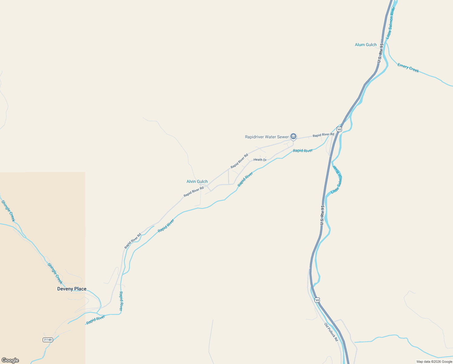 map of restaurants, bars, coffee shops, grocery stores, and more near 101 Georgianna Drive in Riggins