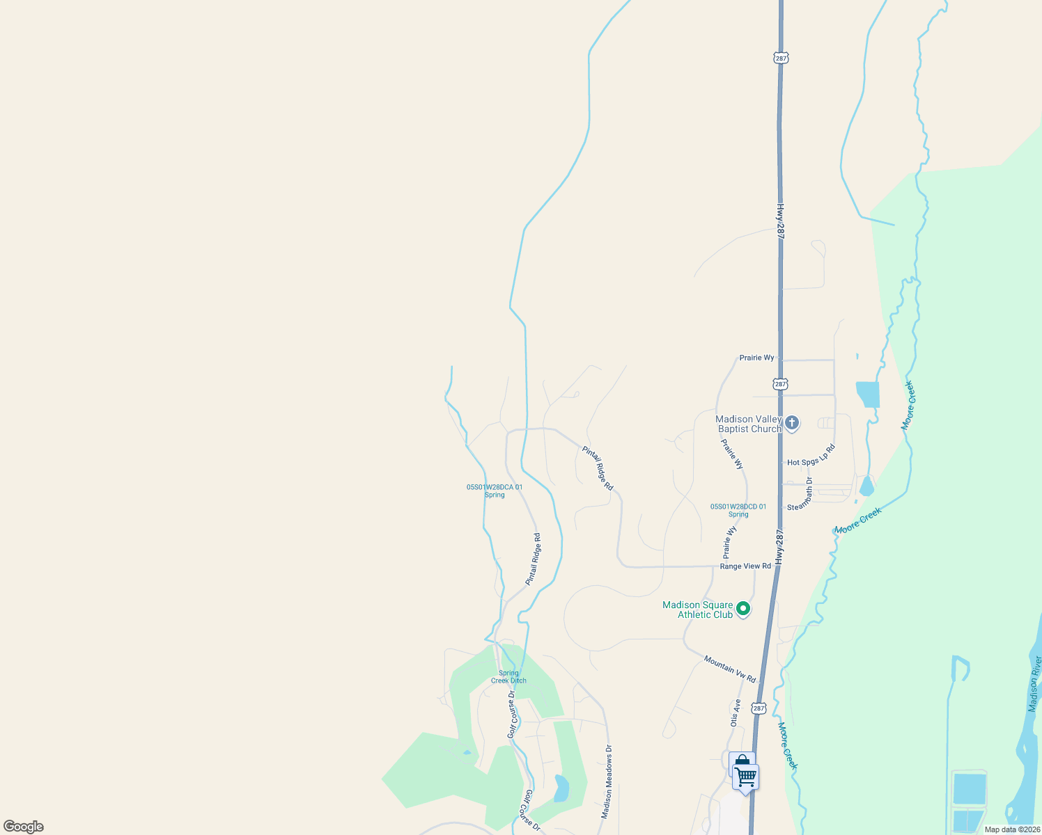 map of restaurants, bars, coffee shops, grocery stores, and more near 21 Pintail Ridge Road in Ennis