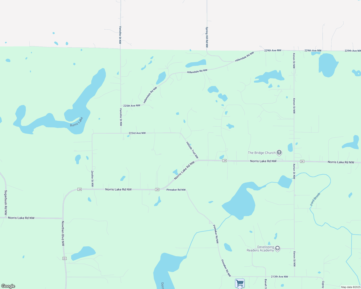 map of restaurants, bars, coffee shops, grocery stores, and more near 22260 Hillside Trail Northwest in Elk River