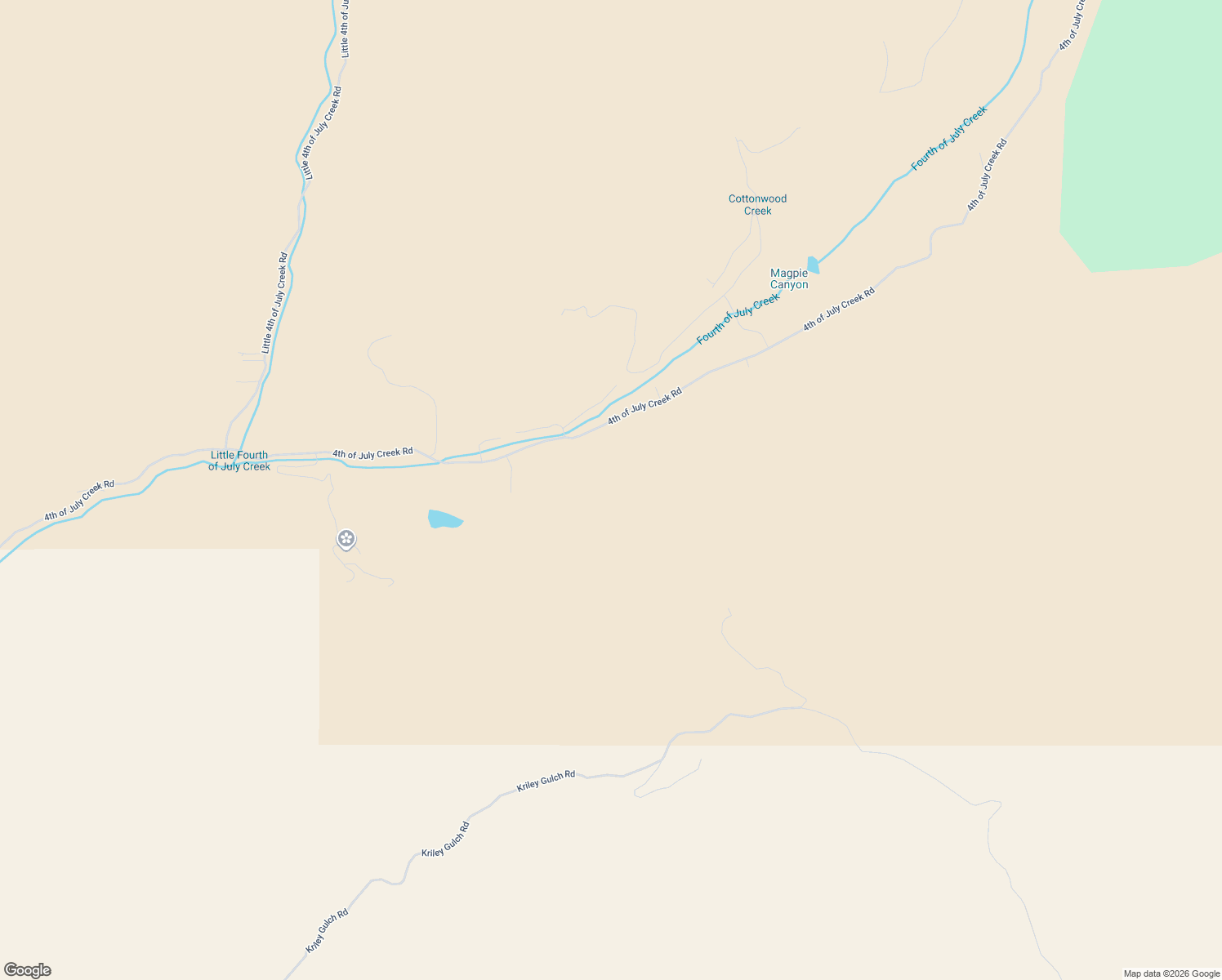 map of restaurants, bars, coffee shops, grocery stores, and more near 261 4th of July Creek Road in North Fork