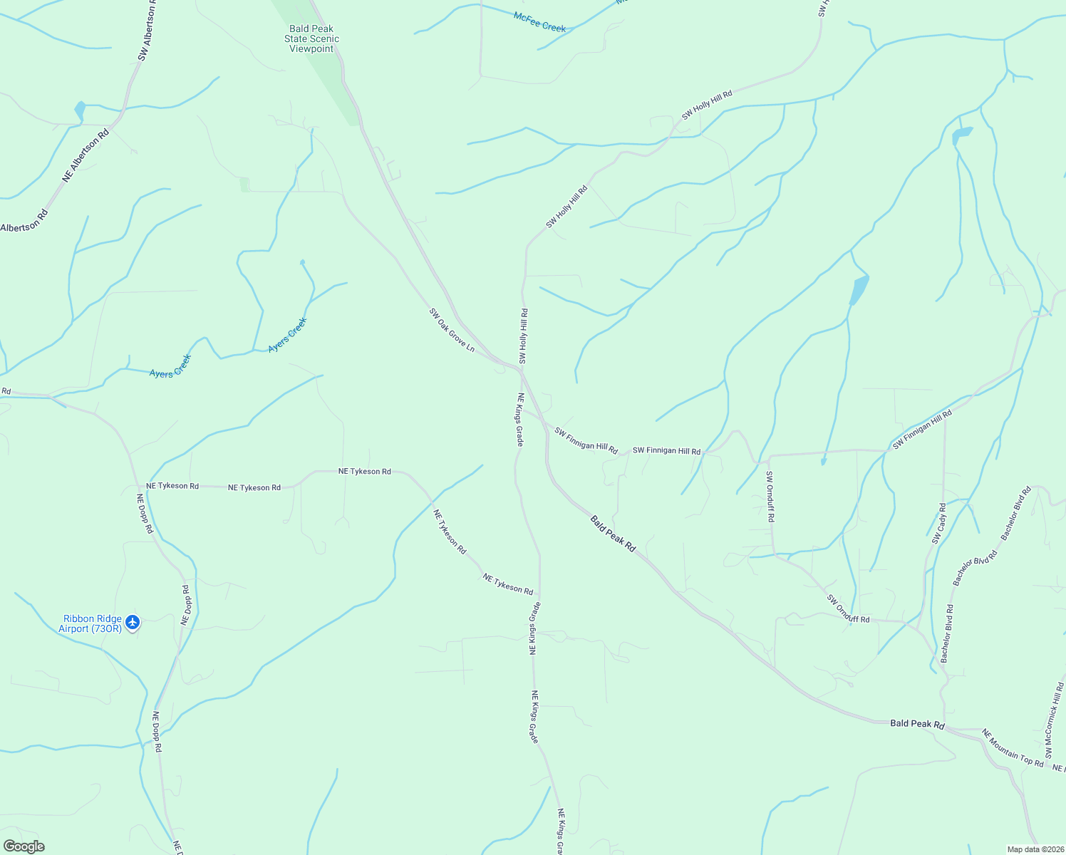 map of restaurants, bars, coffee shops, grocery stores, and more near Northeast Finnigan Hill Road in Yamhill County