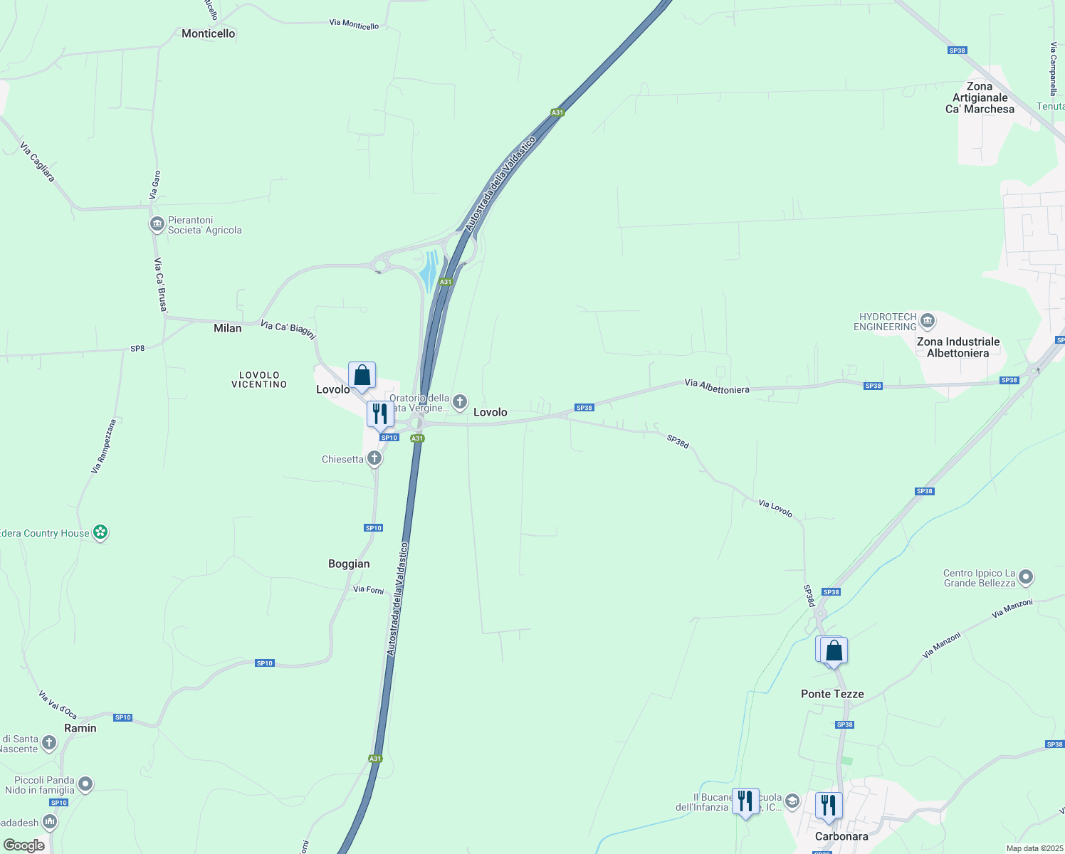map of restaurants, bars, coffee shops, grocery stores, and more near 45 Via Lovolo in Lovolo