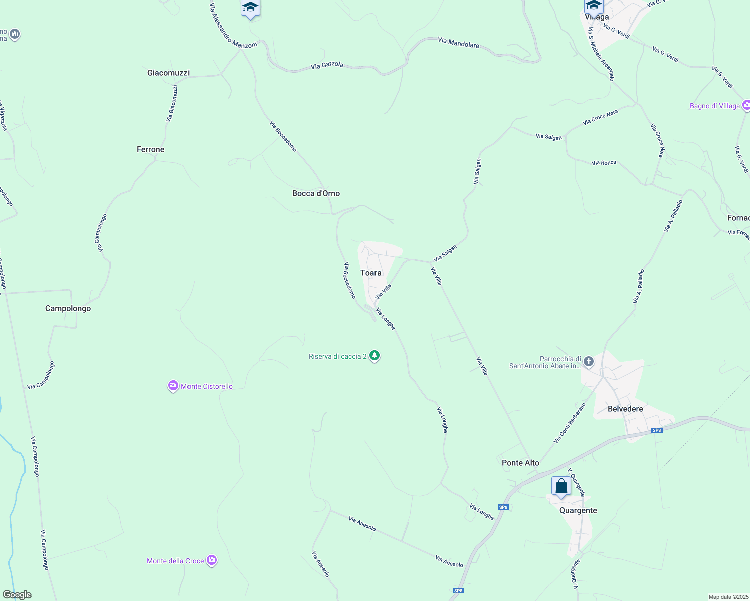 map of restaurants, bars, coffee shops, grocery stores, and more near 4 Via Longhe in Toara