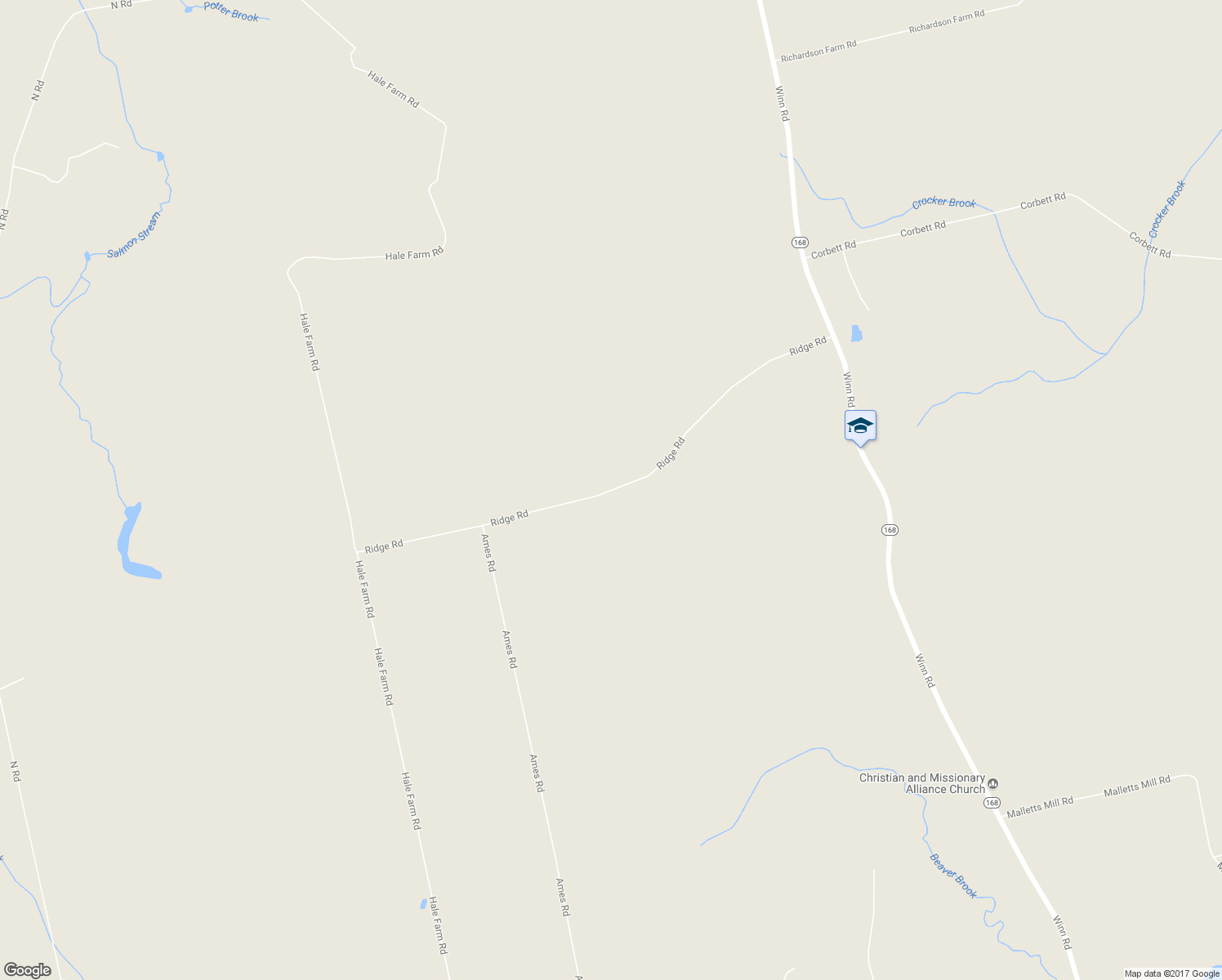 map of restaurants, bars, coffee shops, grocery stores, and more near Ridge Road in Lee