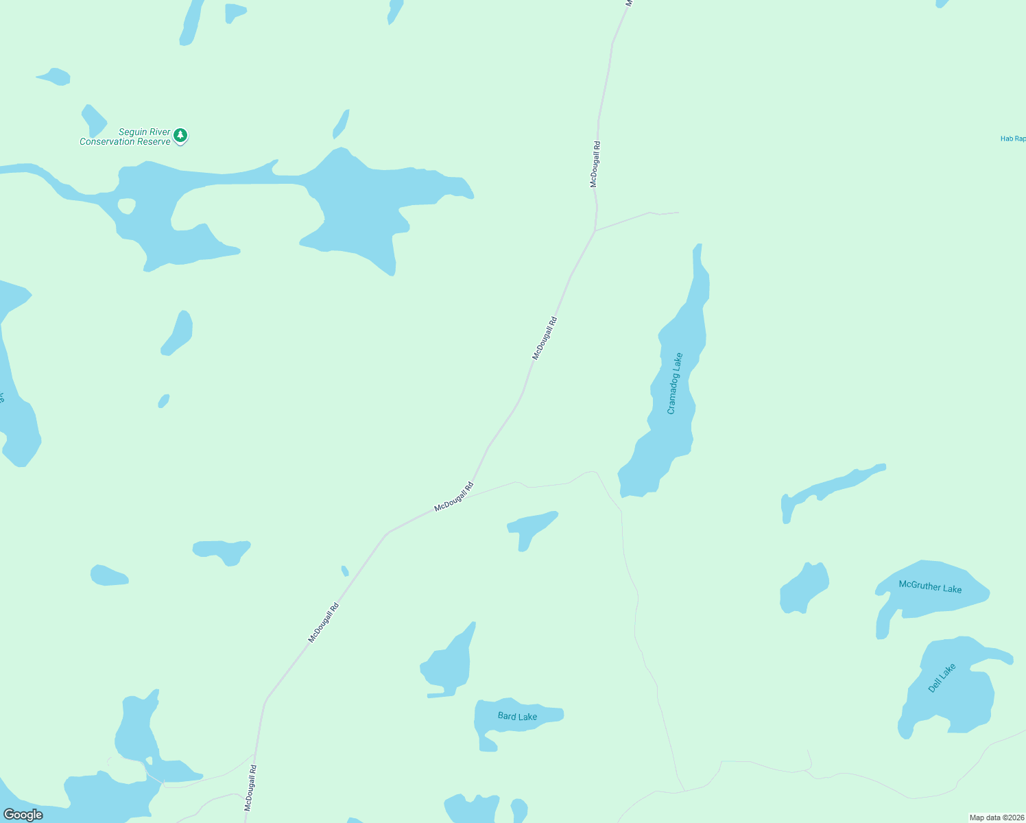 map of restaurants, bars, coffee shops, grocery stores, and more near McDougall Road in McDougall